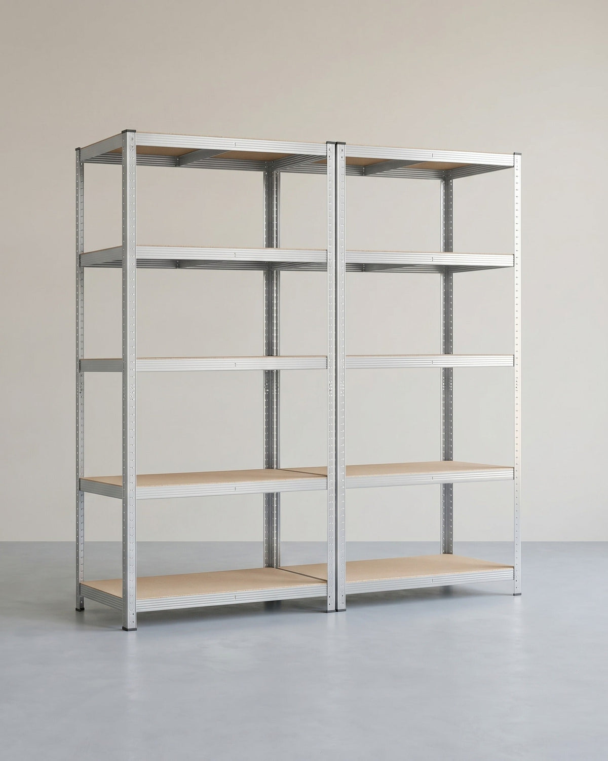 Lagerregal / Schwerlastregal – verstellbare Böden – bis 120 kg pro Boden – Stahlrahmen für Küche, Garage & Abstellraum