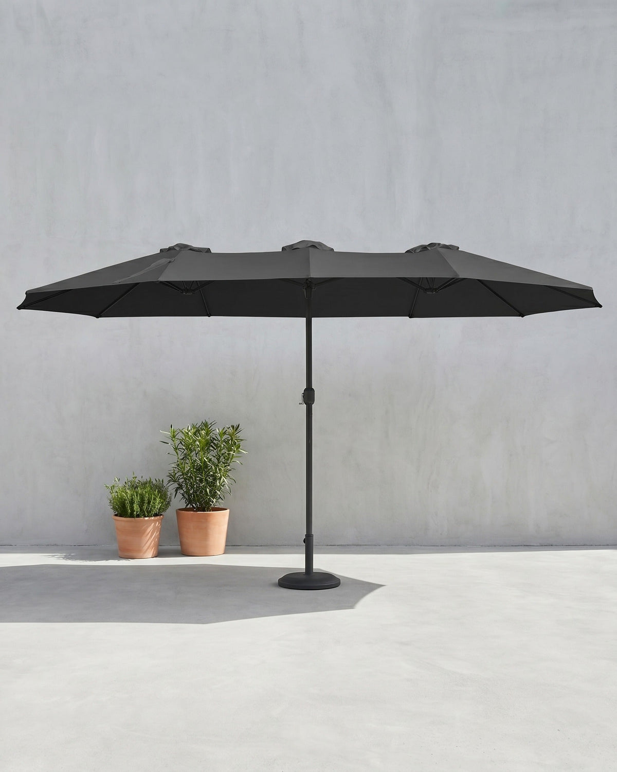 Doppelschirm 460 x 270 cm, – UV-Schutz UPF 50+ – Mit Korkkurbel