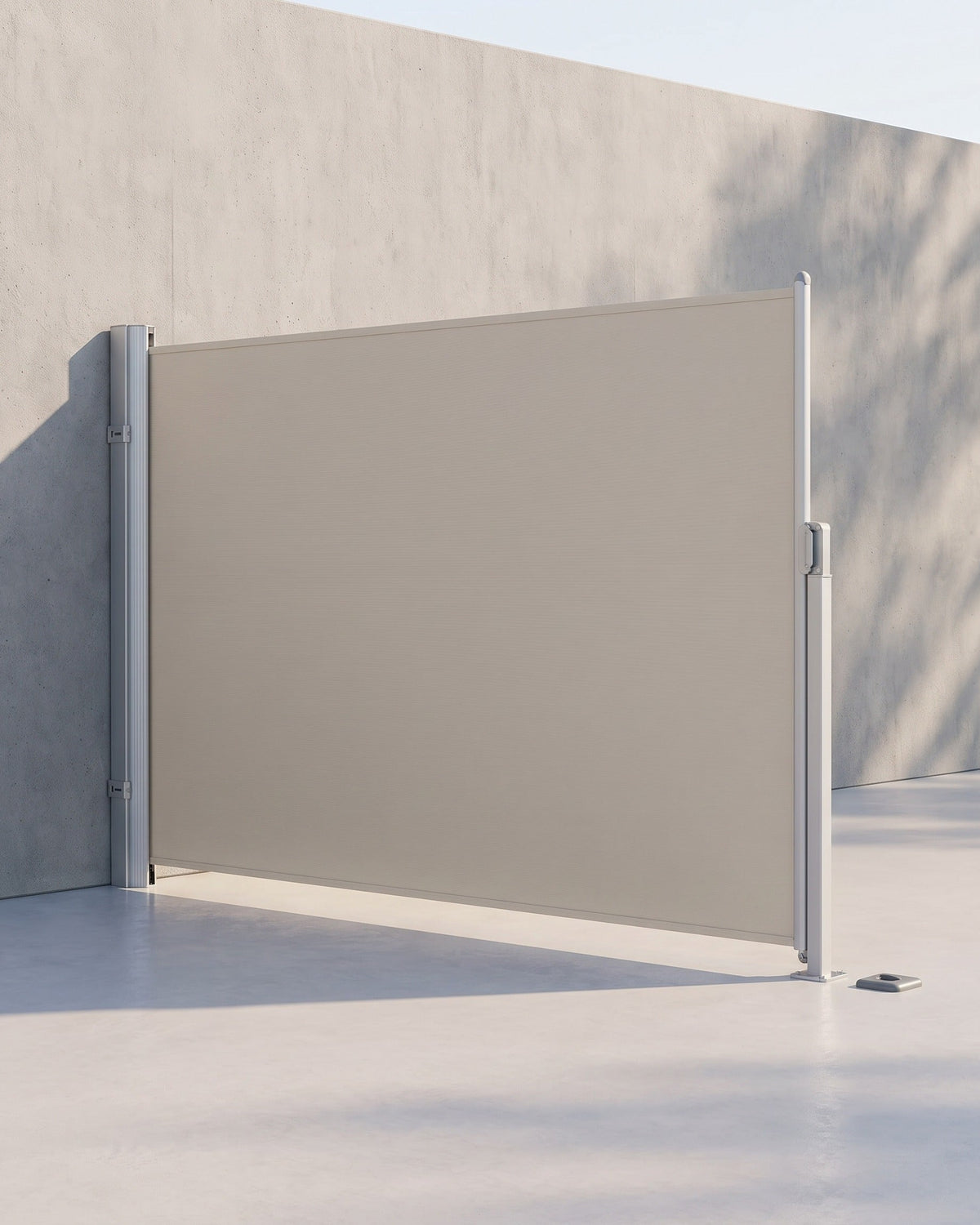 Ausziehbarer Gartensichtschutz – Windschutz – Sonnenschutz aus Edelstahl – Aluminium / Beige