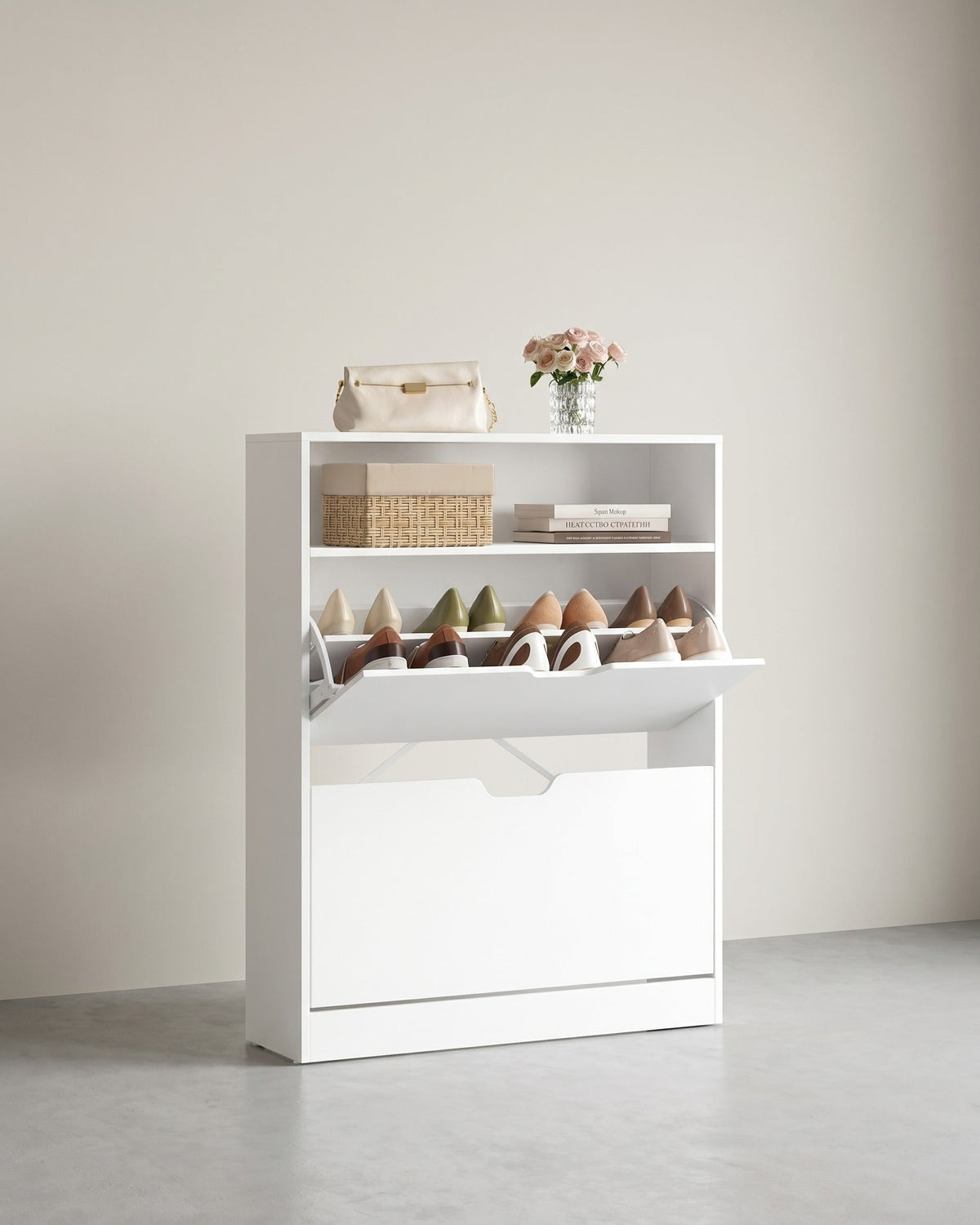 Schuhschrank modern – verstellbare Aufteilung – extra Stauraum