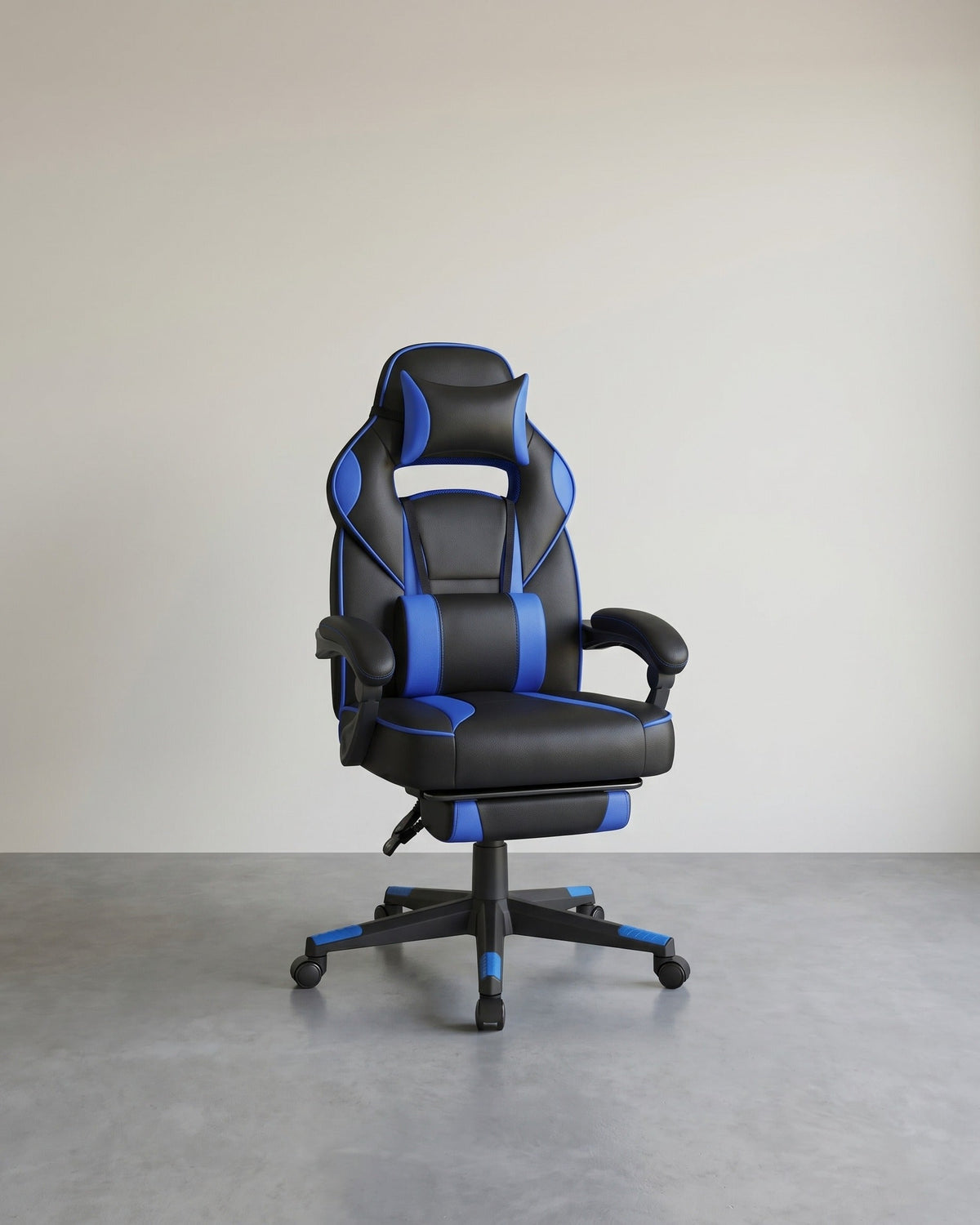 Gaming-Stuhl – Ergonomischer Gaming-Stuhl – Verstellbarer Bürostuhl – Kopfstütze und Fußstütze