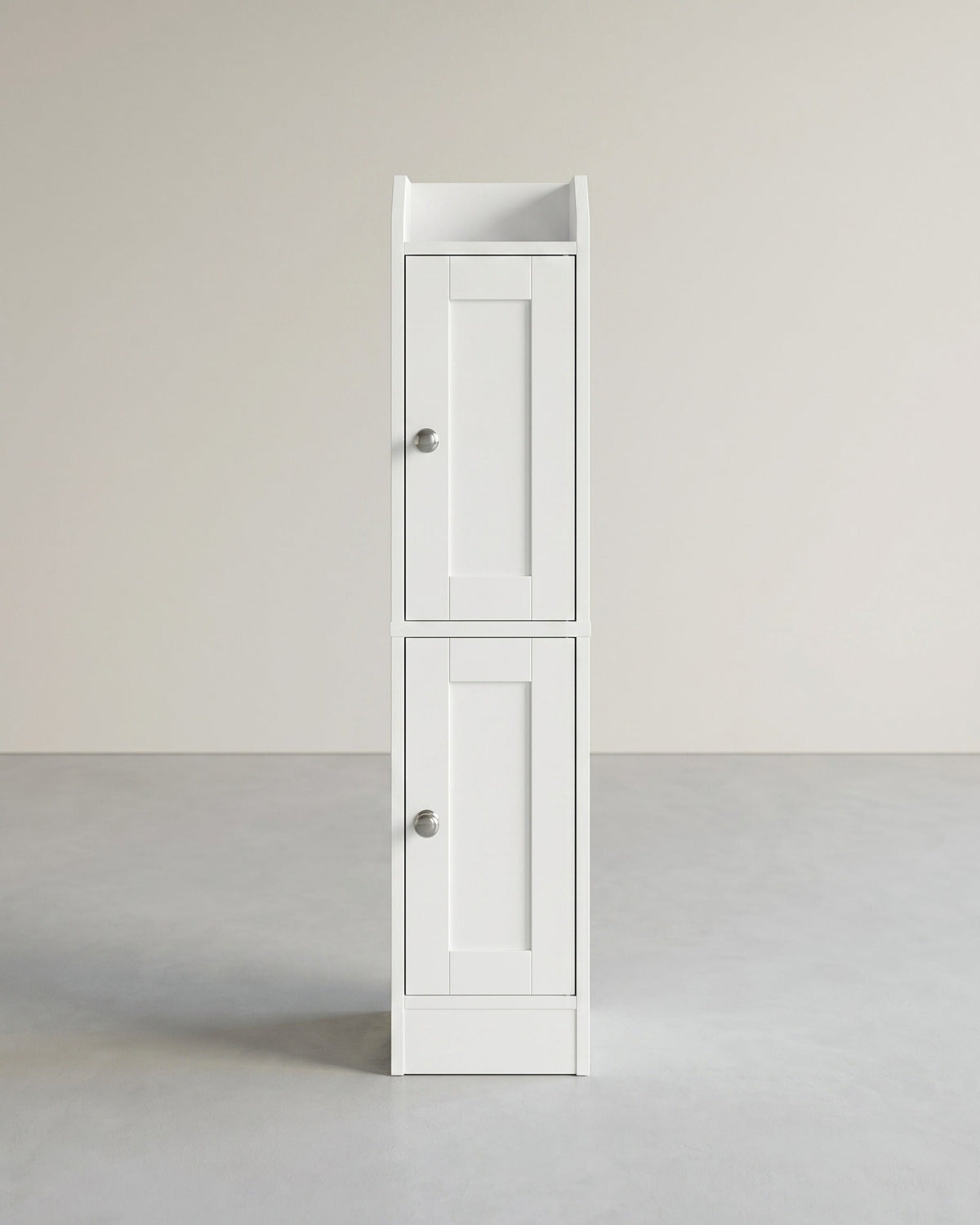 Schmaler Hoher Badezimmerschrank - Badschrank Mit Verstellbaren Böden - Landhausstil