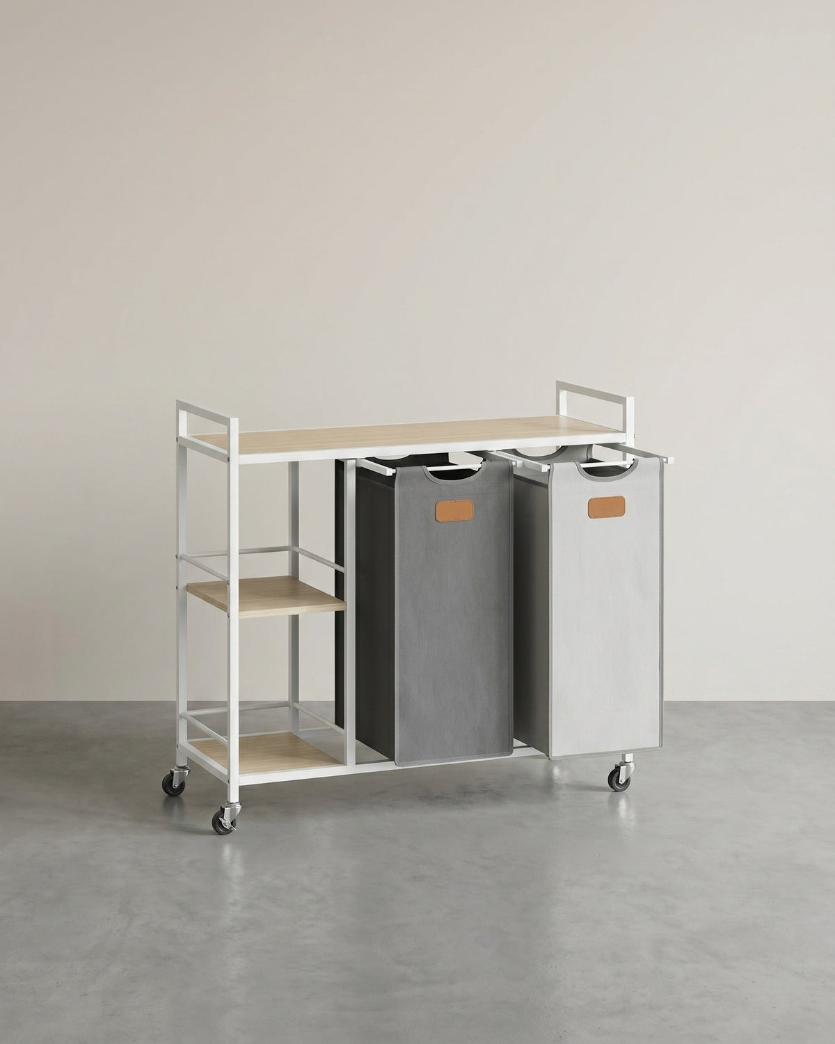 Wäschekorbwagen 2 x 50L - Wäschekorb mit Rädern