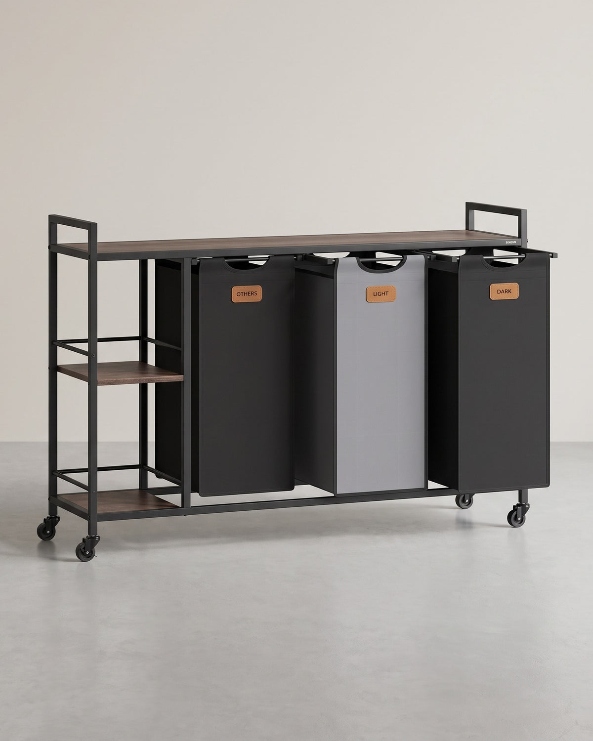 Wäschekorbwagen 2 x 50L - Wäschekorb mit Rädern