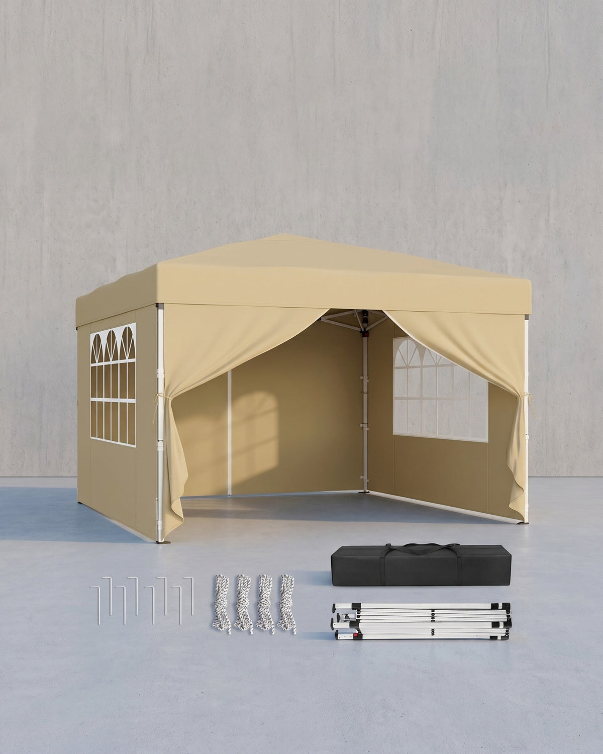 Faltbares Partyzelt – Gartenpavillon mit Seitenwänden – 3 x 3 m – UV- und wasserabweisend – mit Tragetasche