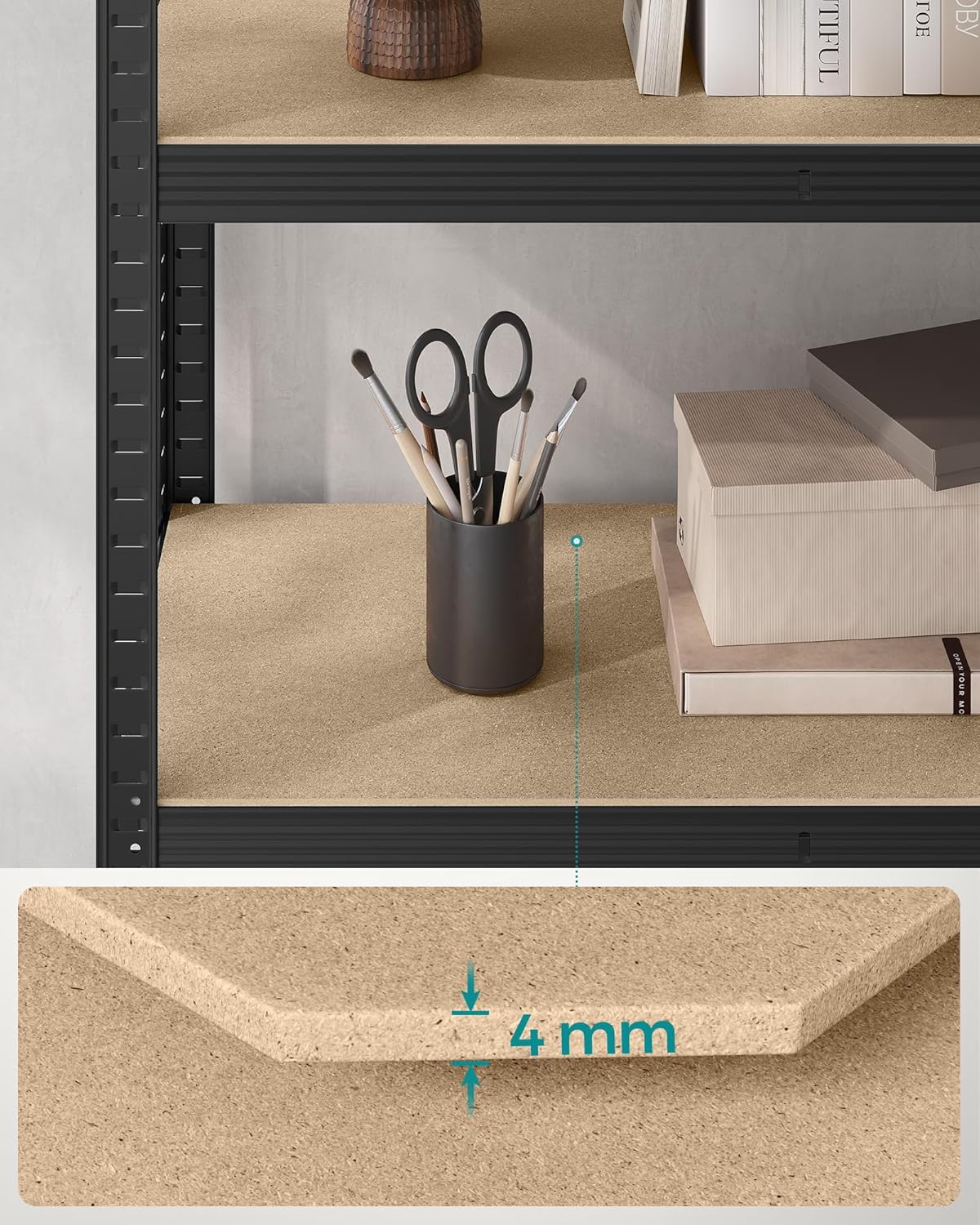 2er Set Lagerregale aus Stahl – 5 Etagen – 180 cm hoch – 875 kg Tragkraft pro Regal – teilbar & höhenverstellbar – Steckregal