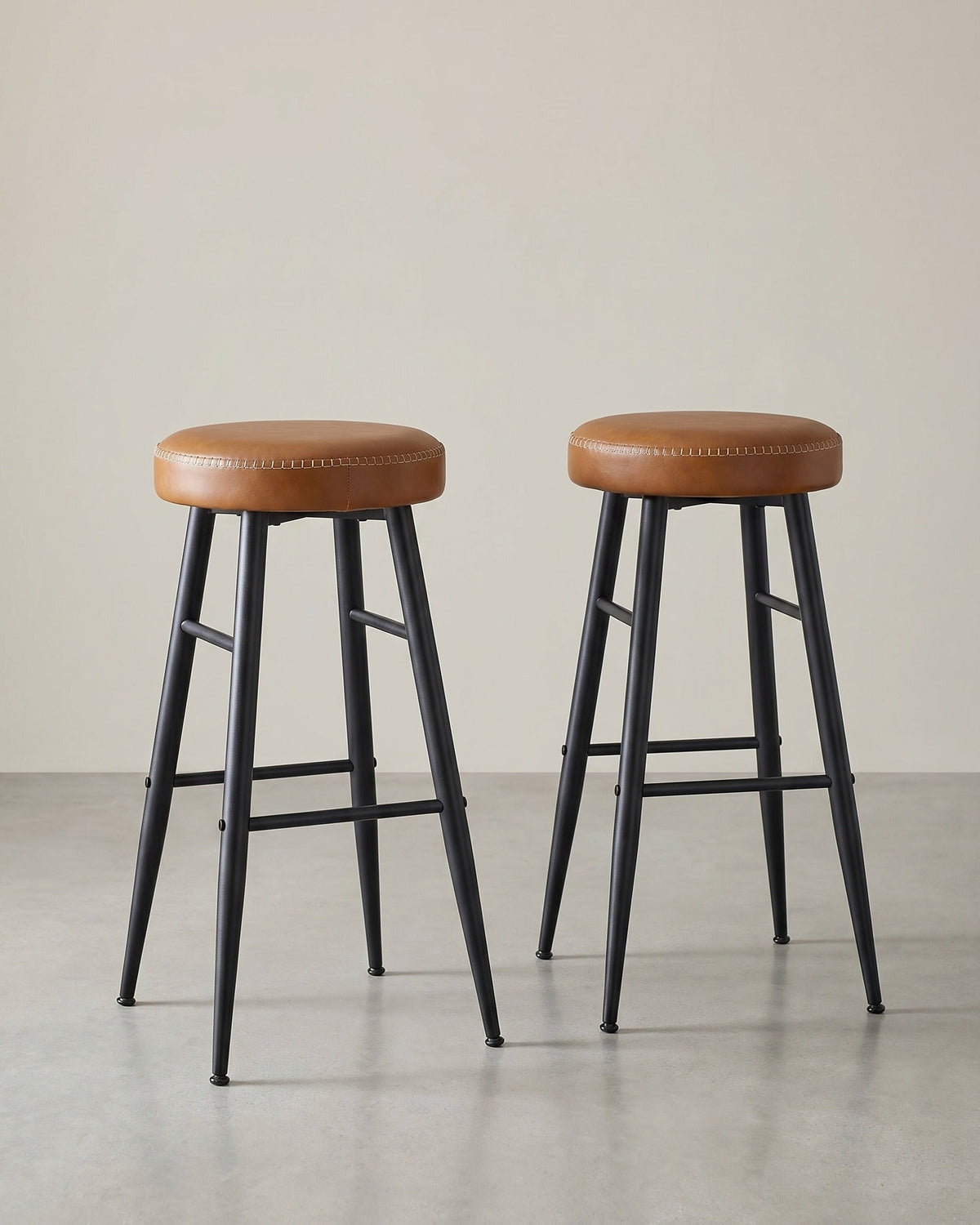 2er-Set Barhocker – EKHO Kollektion – Kunstleder – Bequeme Barhocker mit Fußstütze