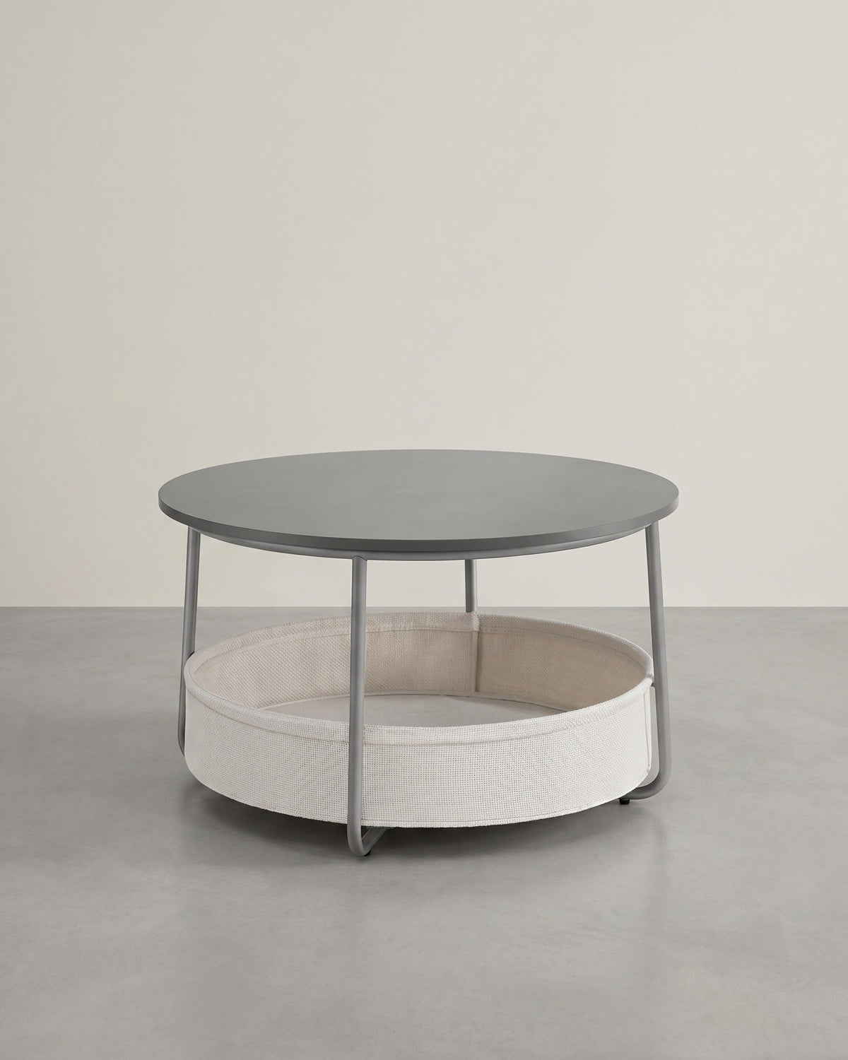 Runder Couchtisch mit Ablagekorb - Stilvoll und praktisch - 75 cm