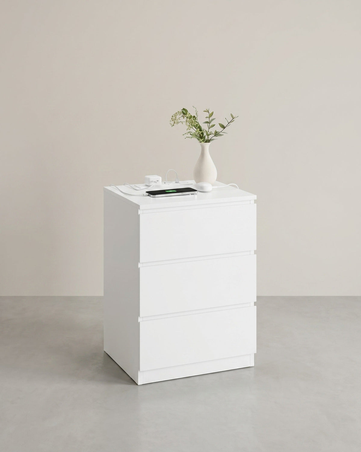 Beistelltisch mit Ladestation - Nachttisch mit USB-Anschluss - Schrank mit Steckdose