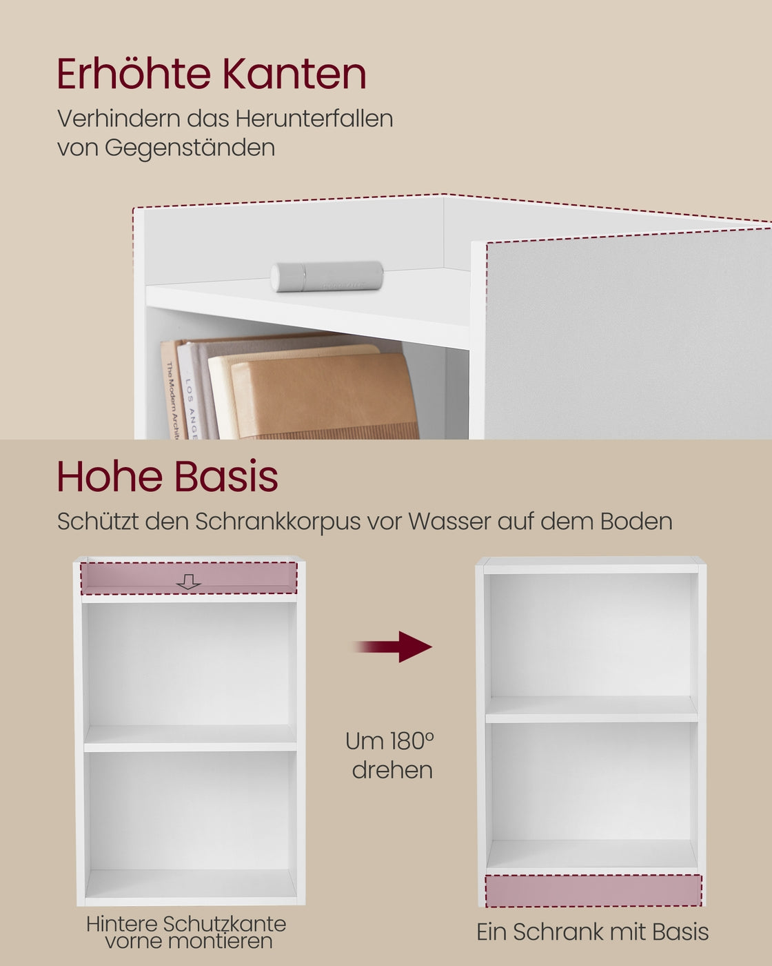 Nachttisch Mit Offenen Fächern Und Verstellbarem Boden - Beistelltisch - Für Schlafzimmer