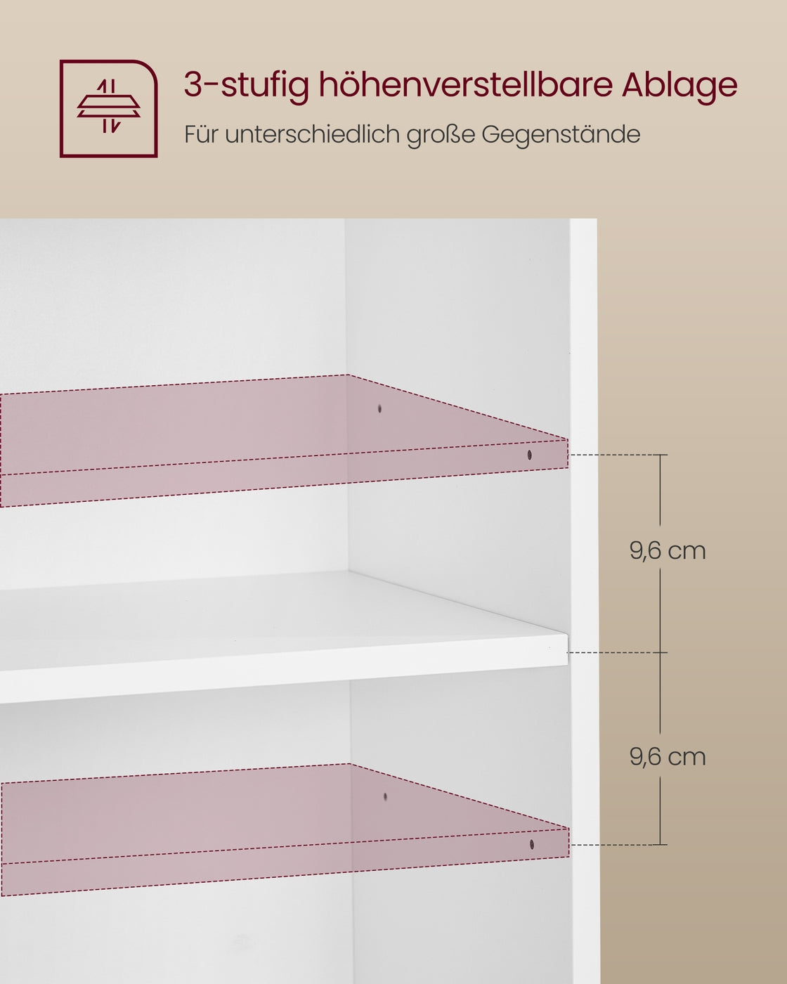 Nachttisch Mit Offenen Fächern Und Verstellbarem Boden - Beistelltisch - Für Schlafzimmer
