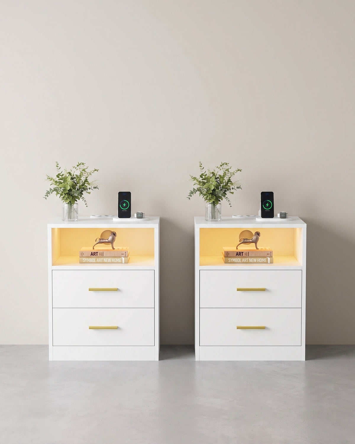 Nachttisch - Custos Kollektion - Ladestation - LED-Beleuchtung