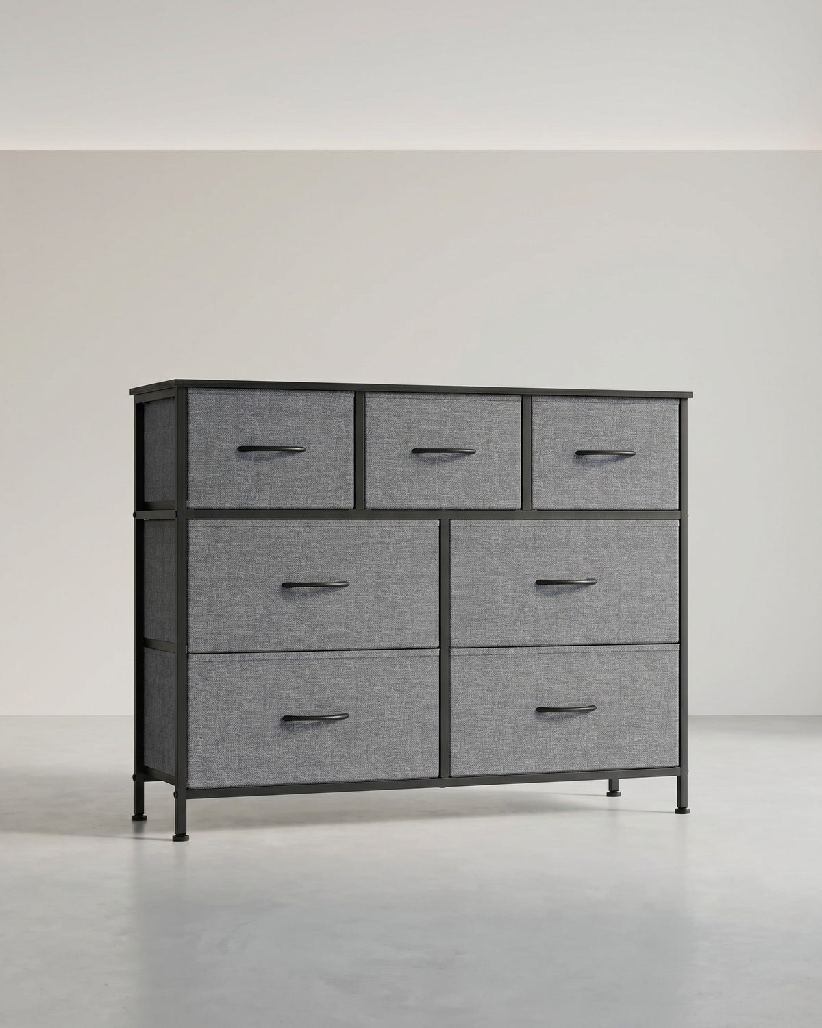 Großes Sideboard Mit 7 Stoffschubladen - Stahlrahmen - Für Schlafzimmer Oder Wohnzimmer