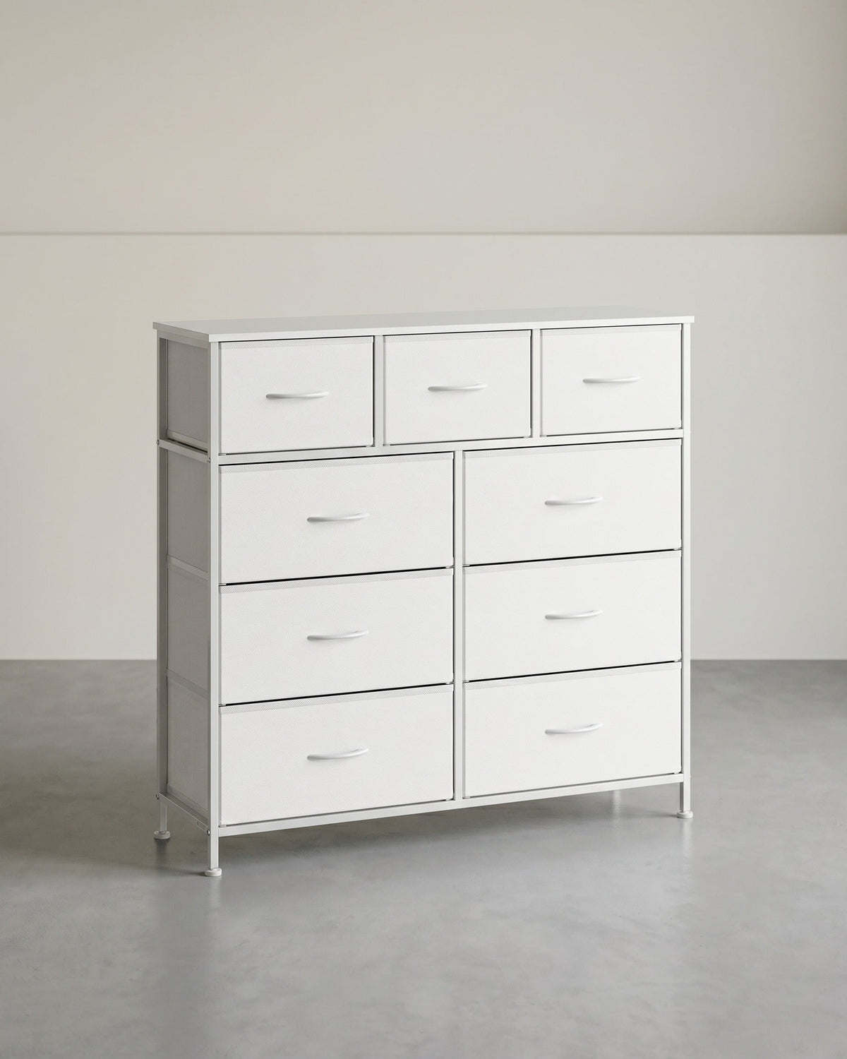 Sideboard Mit 9 Stoffschubladen - Stahlrahmen - Für Schlafzimmer Oder Flur