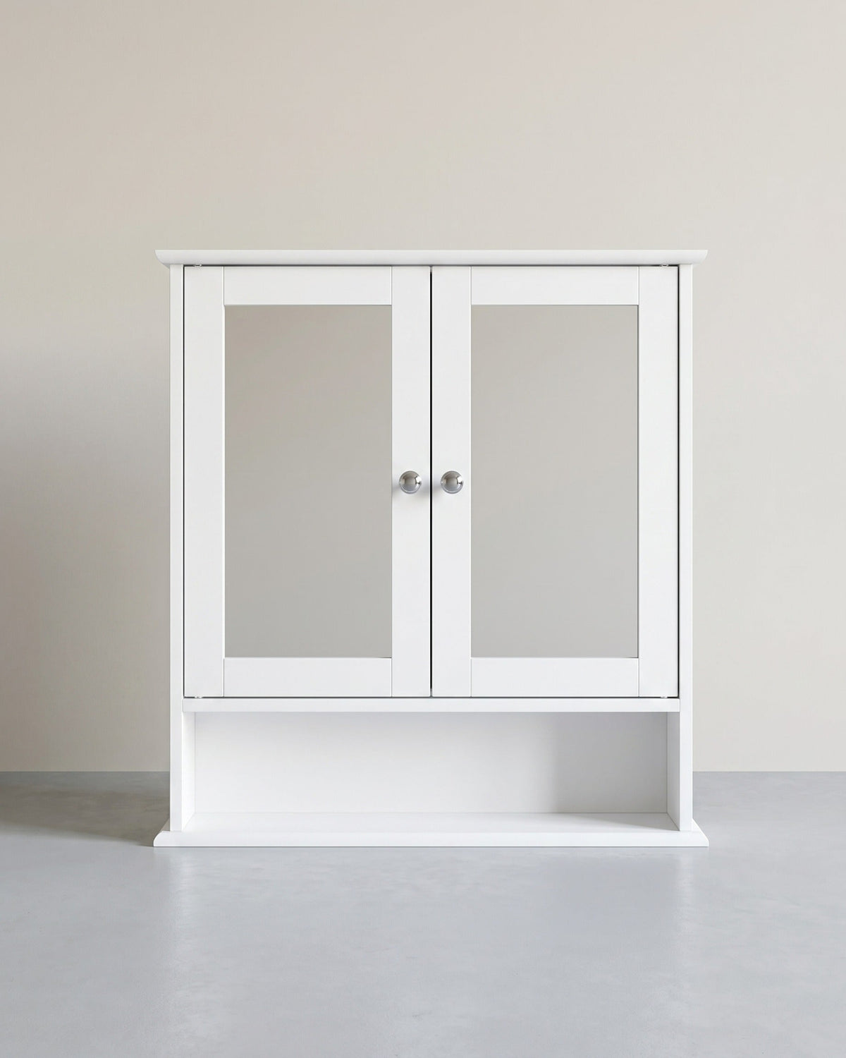 Badezimmerschrank mit Spiegel – Wandschrank mit 2 Türen – Aufbewahrungsschrank mit Verstellbarem Boden – 56 x 13 x 58 cm