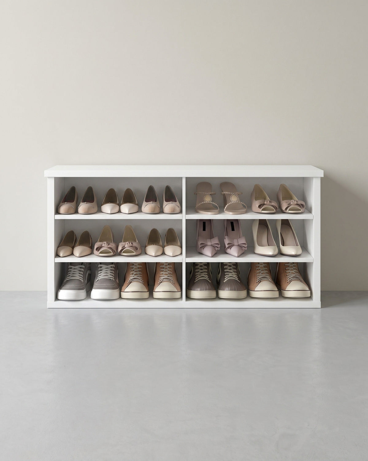 Schuhbank mit 6 offenen Fächern – Landhausstil – Tragkraft bis zu 136 kg