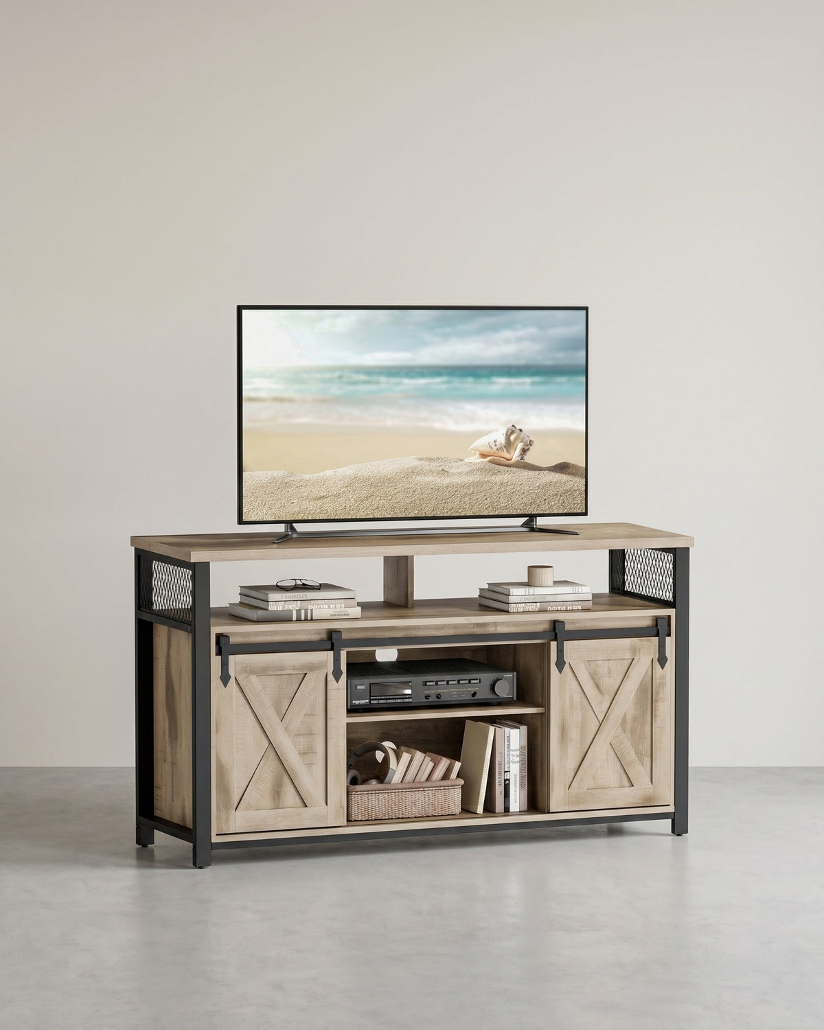 Country-TV-Schrank mit Scheunentüren – Stabiles & geräumiges Design