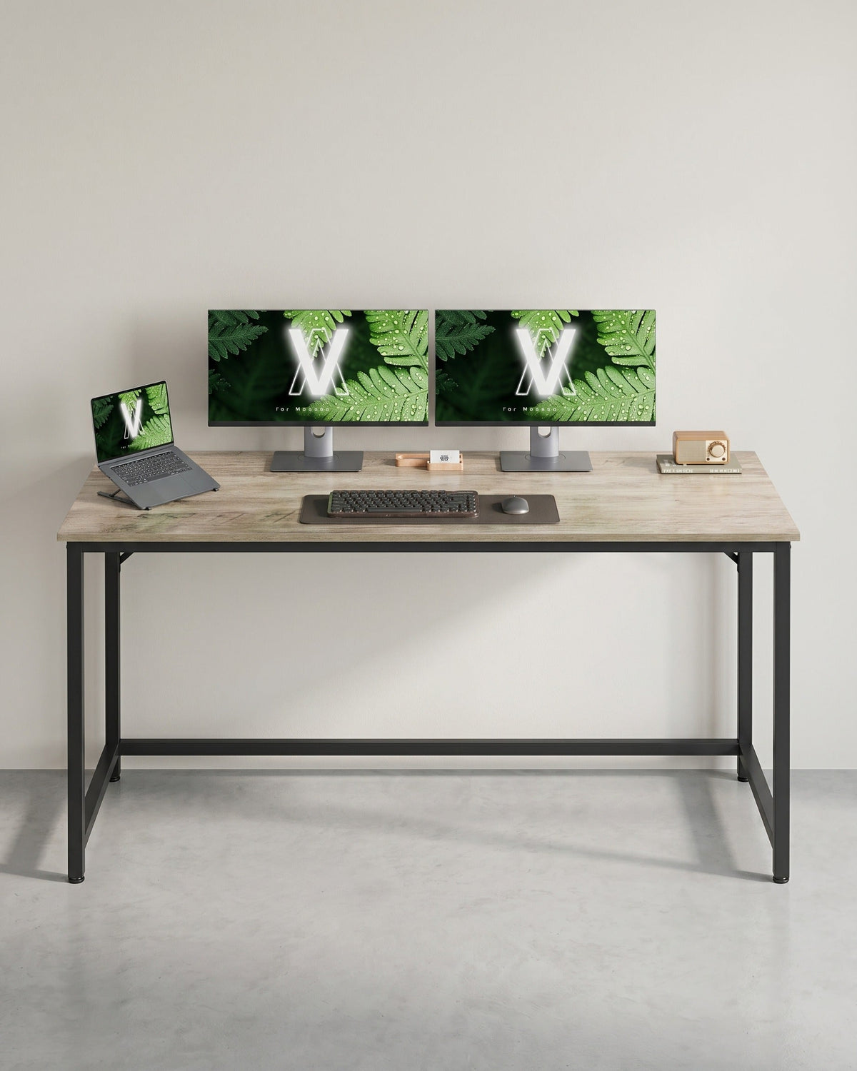Schreibtisch im Industriedesign – 140 cm breit – kompakt und stabil – bis 50 kg belastbar