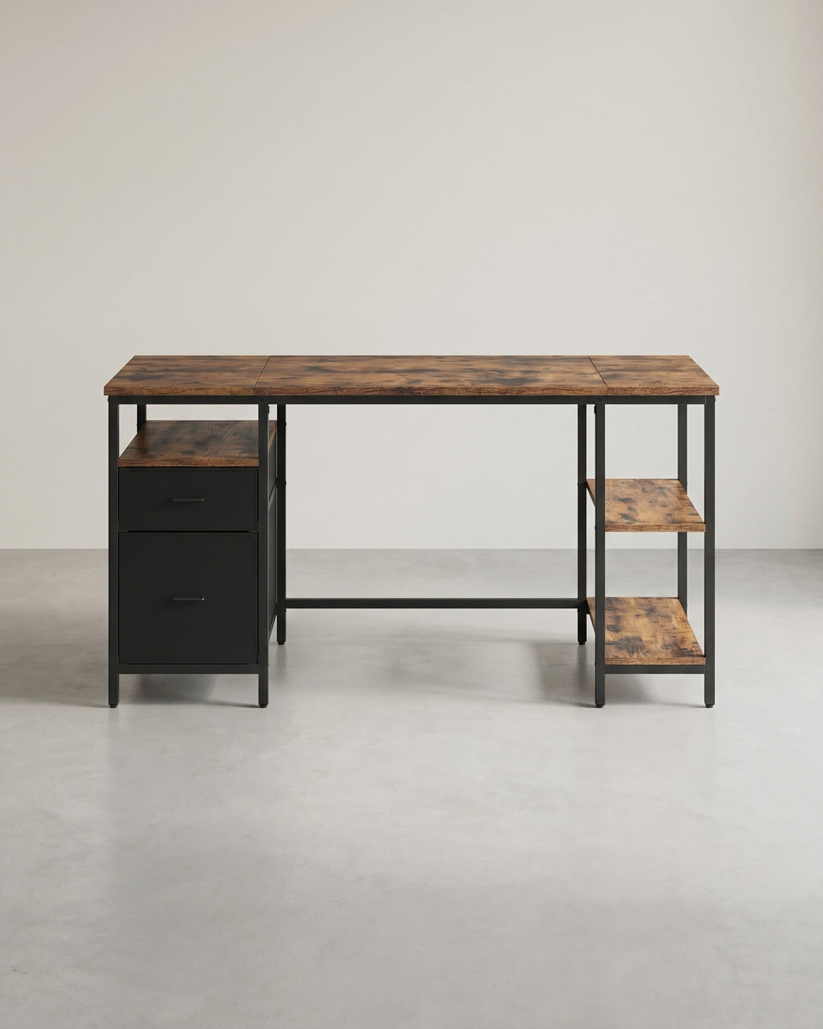 Vintage Schreibtisch 140 oder 160 cm – Industriedesign mit Schubladen und Ablageflächen – Bis 50 kg belastbar