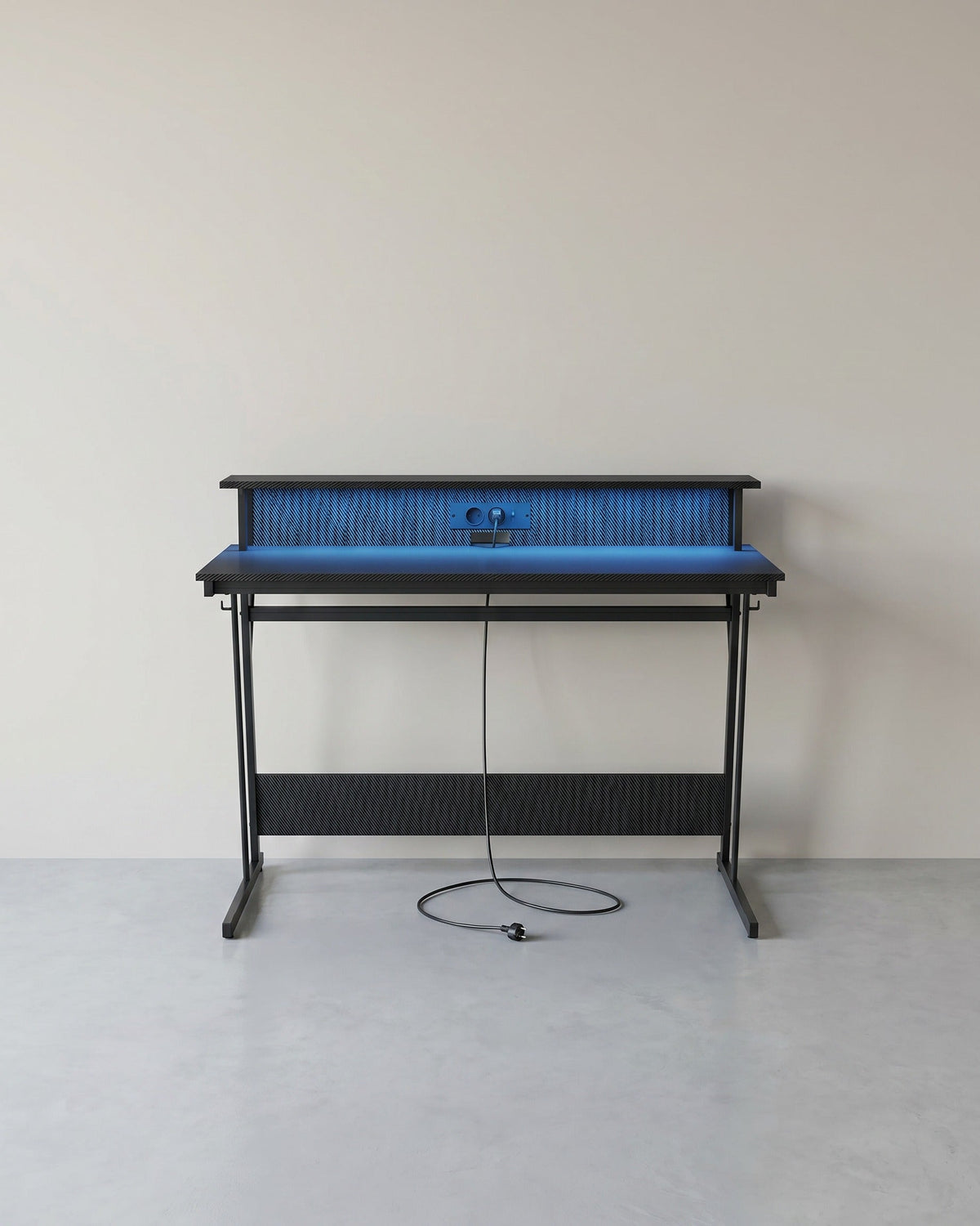 Gaming Schreibtisch mit LED - Gaming Tisch mit Steckdose und USB-Anschluss