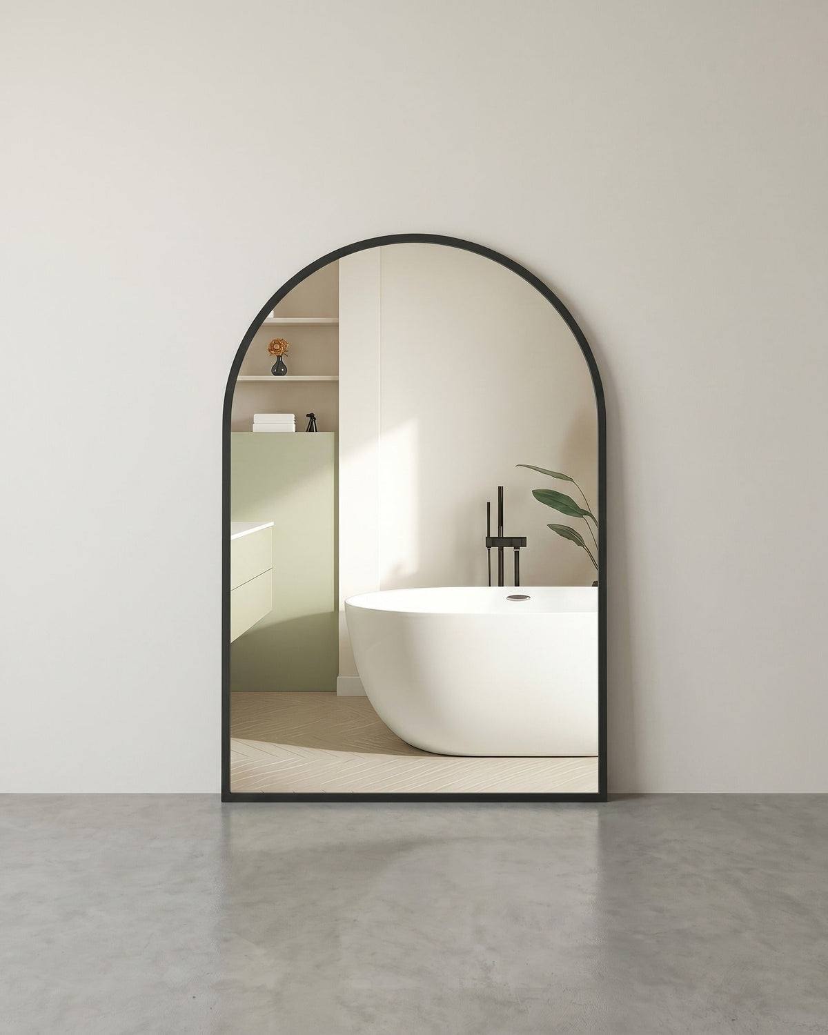 Wandspiegel mit Aluminiumrahmen – Ovales Design – Bruchsicheres Sicherheitsglas – 91 x 61 cm