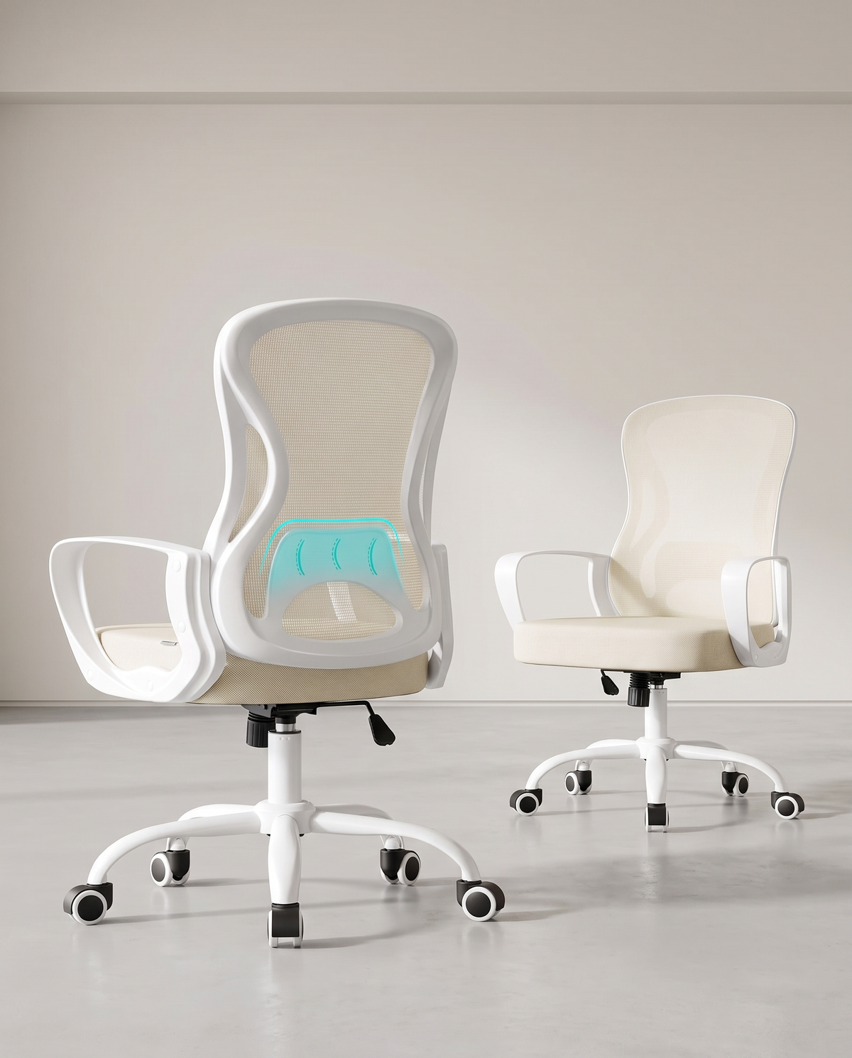 Ergonomischer Bürostuhl – Höhenverstellbar – Klappbare Armlehnen – Atmungsaktives Netzgewebe