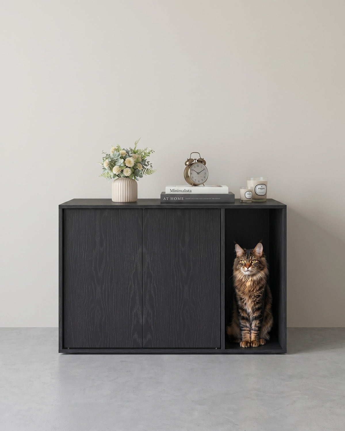 Katzentoilette mit Push-to-Open-Türen - Katzenhaus