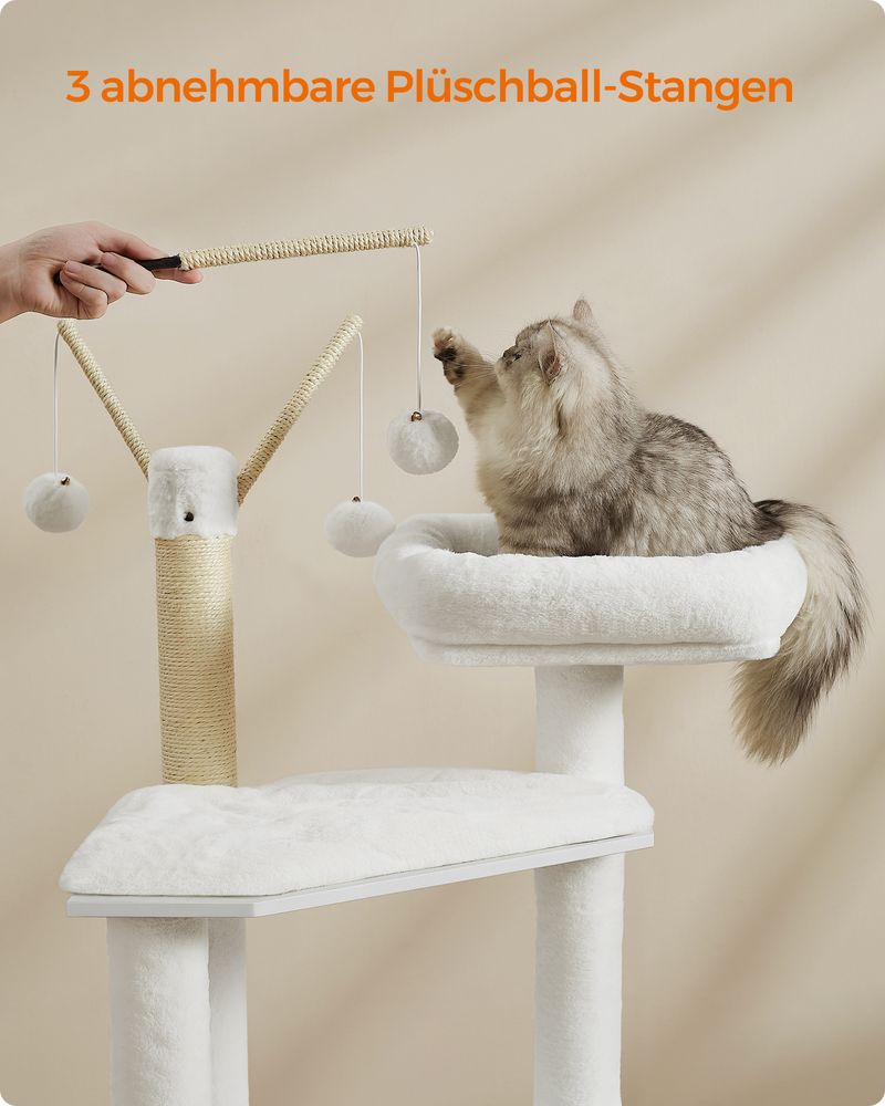 2-in-1 Kratzbaum mit Katzentoiletten-Umbau – All-in-One-Lösung – 140 cm hoch