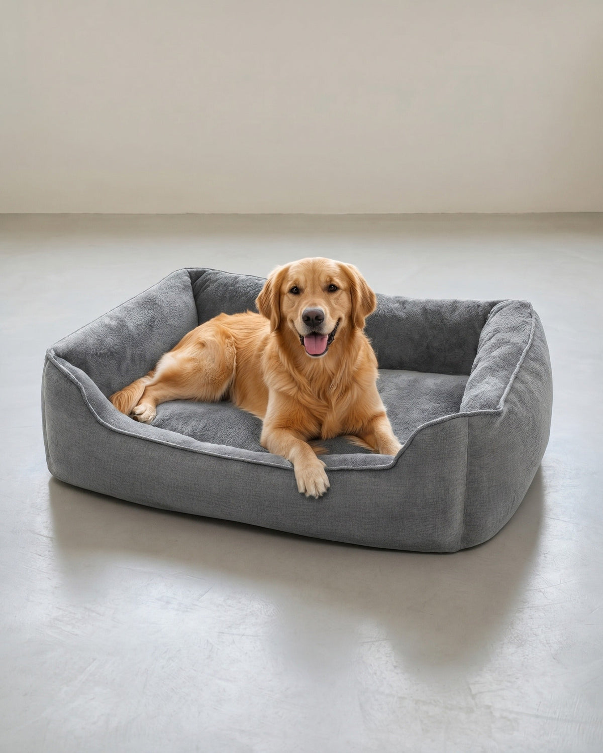 Hundekorb Mit Erhöhtem Rand - Leinenoptik Mit Abnehmbarem Bezug - Für Hund Und Katze