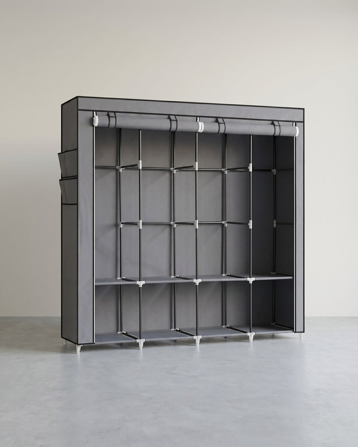 Stoffgarderobe mit Hängefächern und Regalen – Geräumige und praktische Aufbewahrungslösung