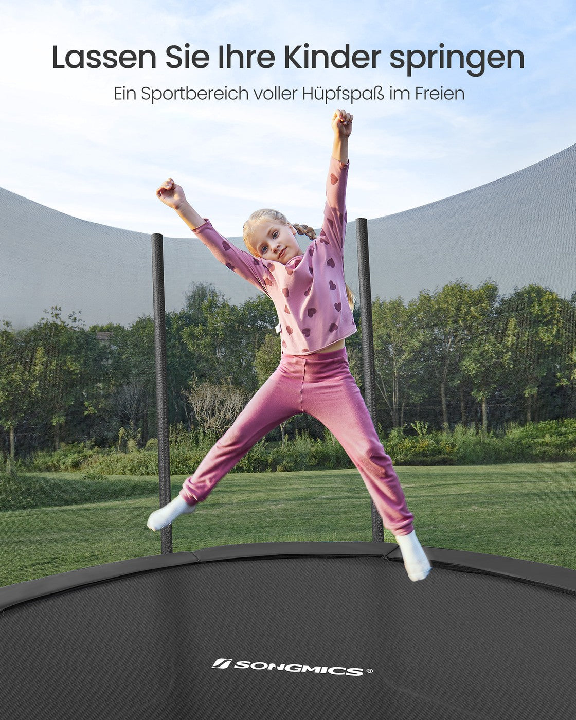 Trampolin Mit Sicherheitsnetz - 305 cm Durchmesser - Belastbar Bis 150 Kg