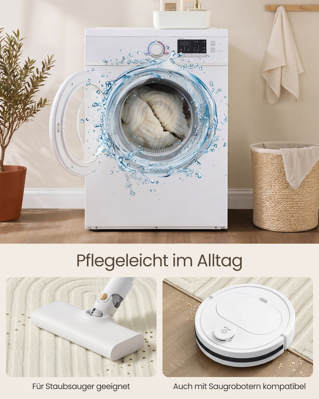 Waschbarer Teppich Mit Geometrischem 3D-Muster - Rutschfeste Unterseite - Für Wohnzimmer Und Schlafzimmer