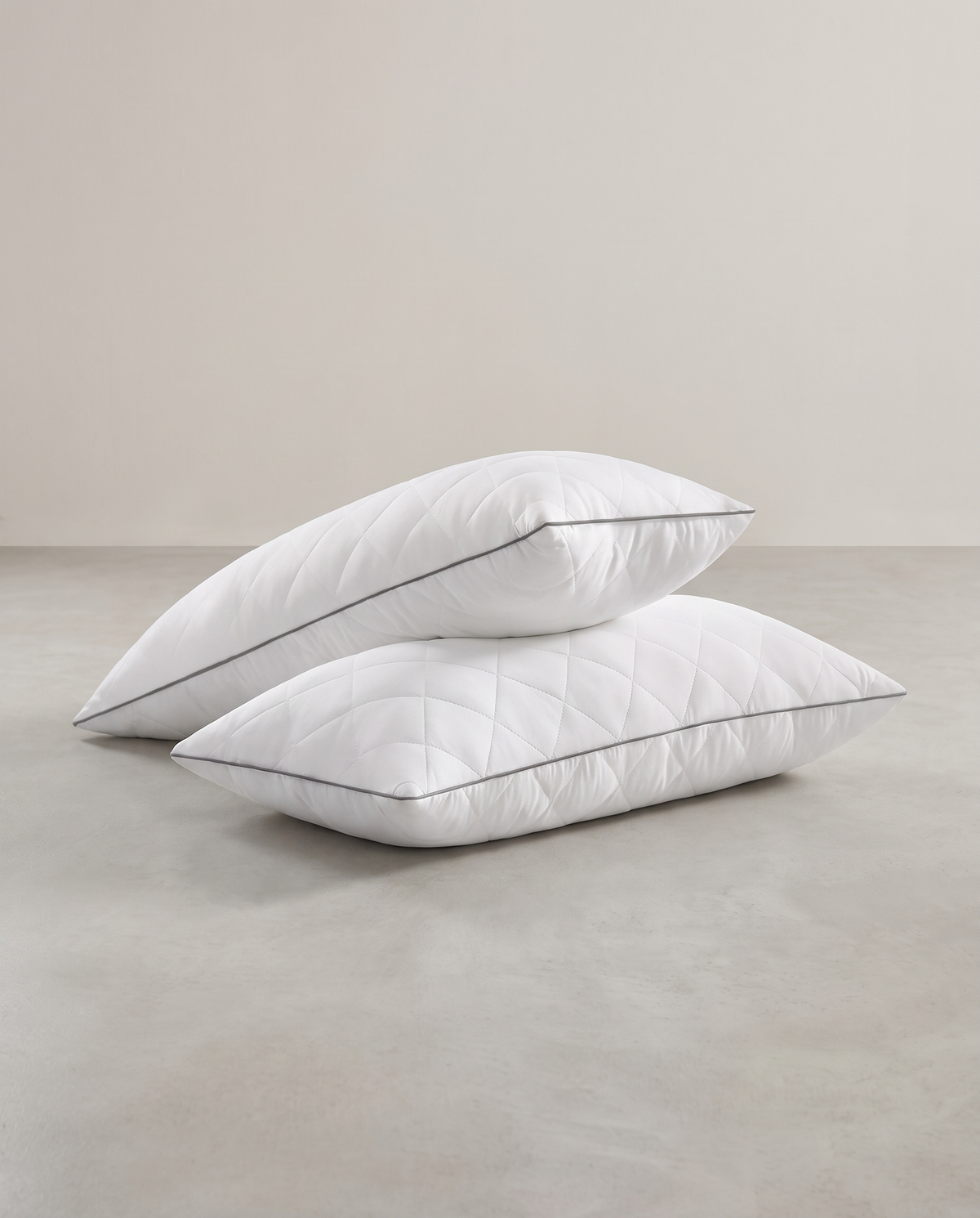 Kissen 2er Set - 80 x 40 cm - Sommer- und Winterseite - Atmungsaktiv - 650 g Füllung - Maschinenwaschbar - Weiß