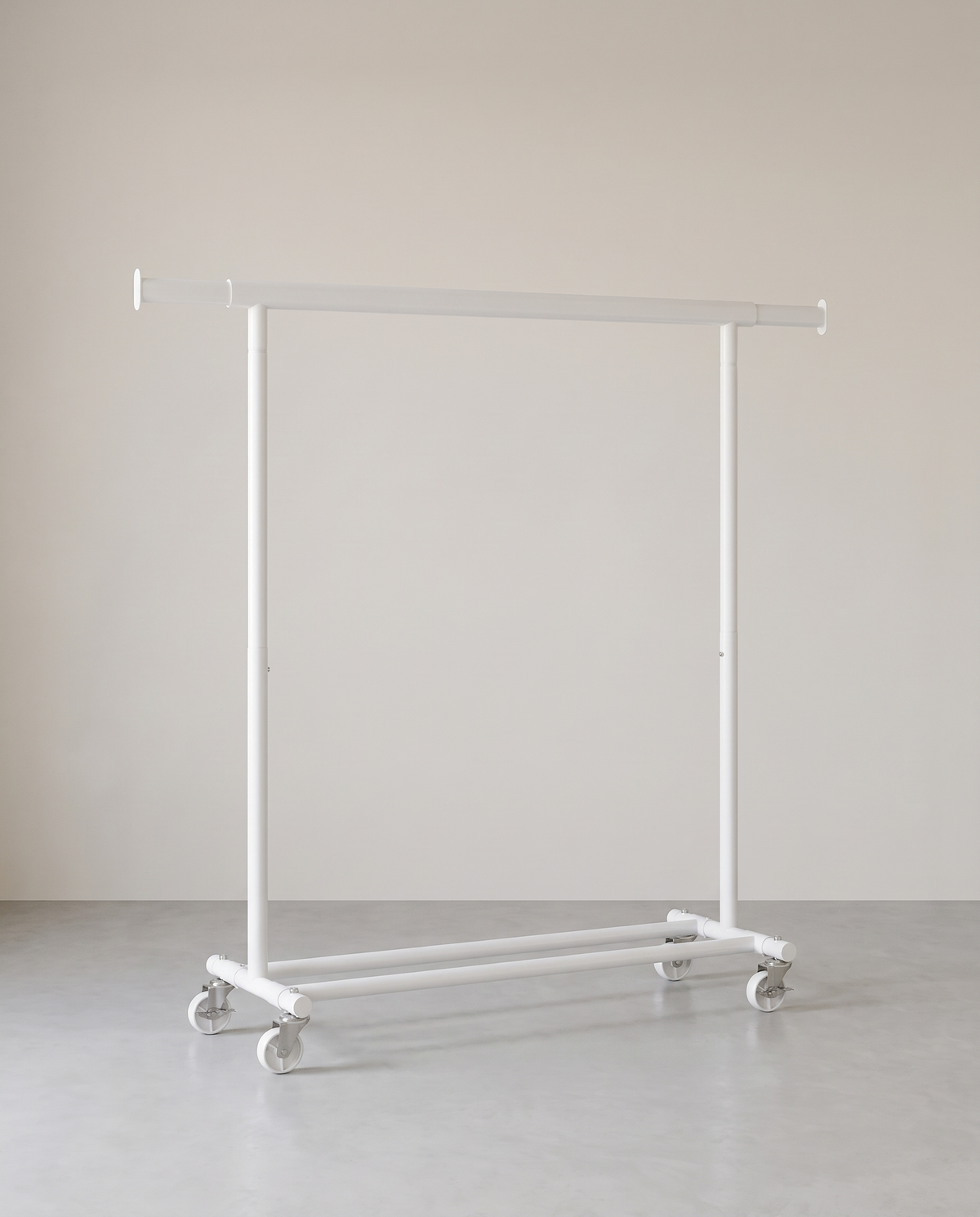 Ausziehbarer Kleiderständer mit Rollen - Kleiderständer bis 90 kg - Zusammenklappbar - Metall verchromt - Für Waschküche, Schlafzimmer oder Balkon