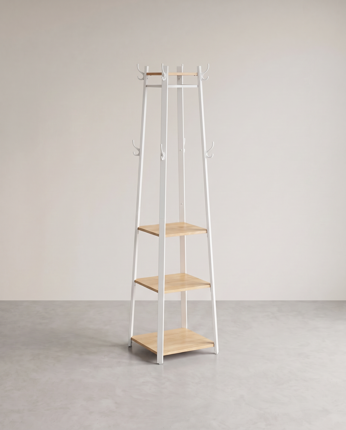 Garderobenständer – Vintage-Garderobe – mit Ablagen, Haken und Kleiderstange – stabil