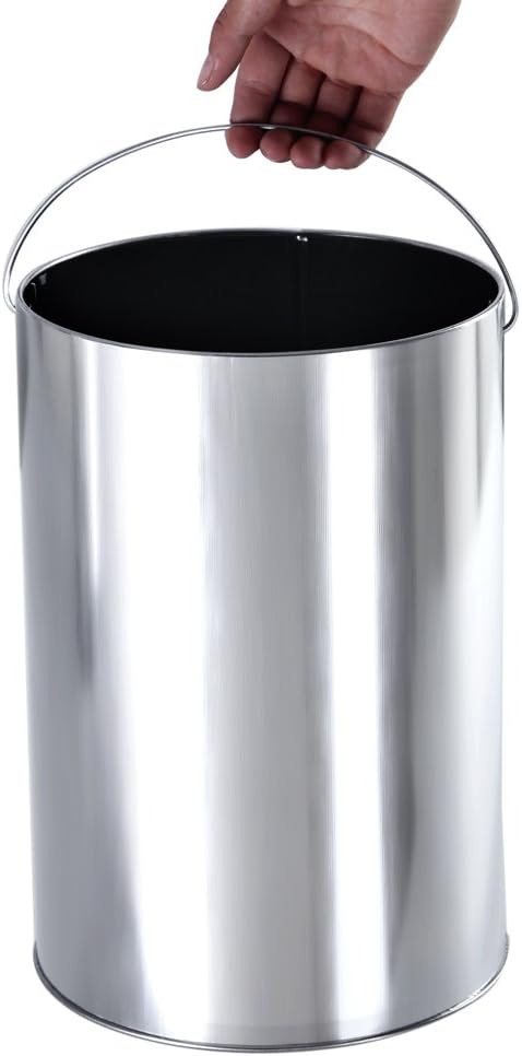 Edelstahl-Aschenbecher-Abfalleimer – Standmodell – 30 Liter – Herausnehmbarer Inneneimer – Für den Innen- und Außenbereich – Schwarz/Silber