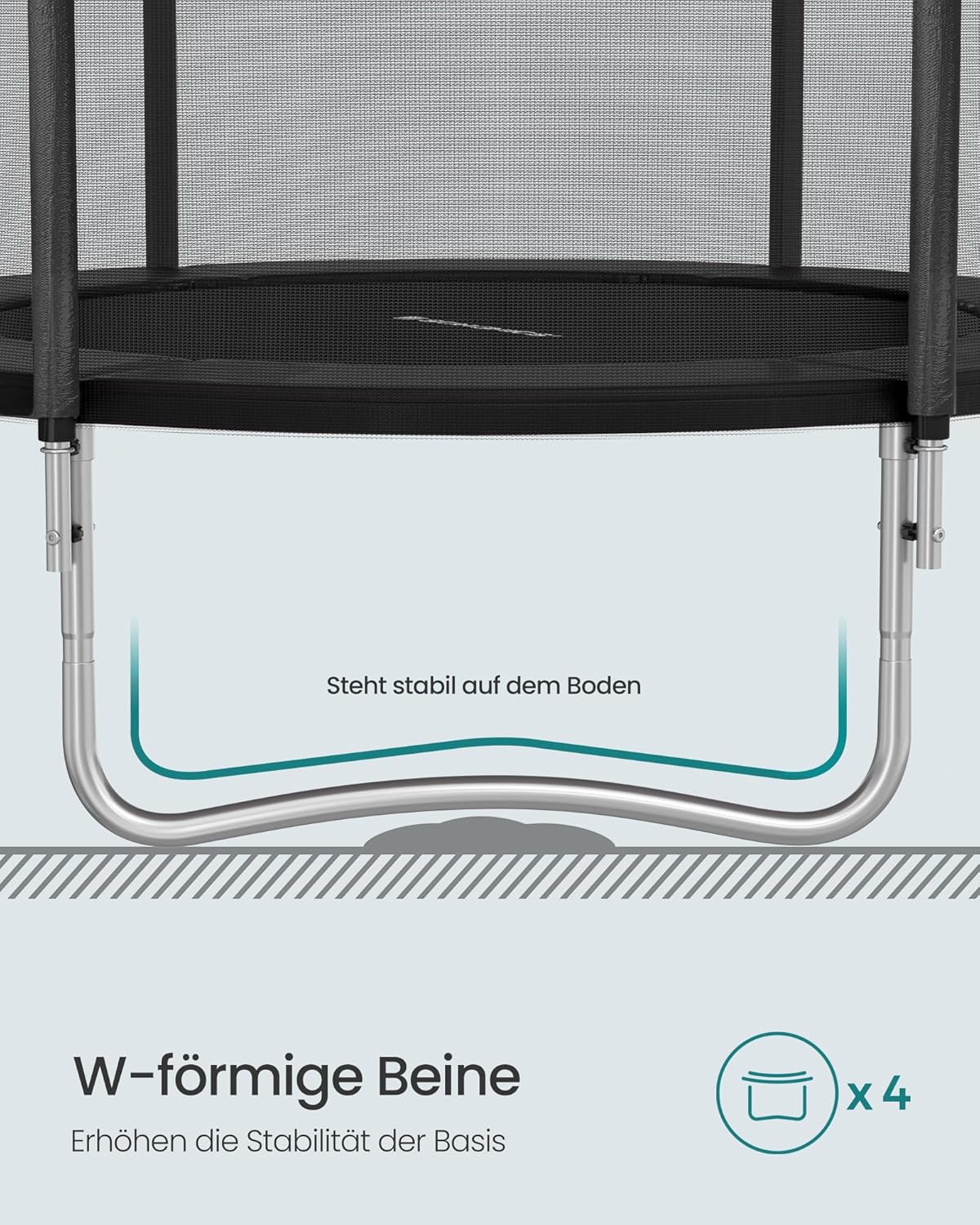 Gartentrampolin – 366 cm – Mit Sicherheitsnetz, Leiter und Randabdeckung – TÜV-geprüft – Für Kinder und Erwachsene