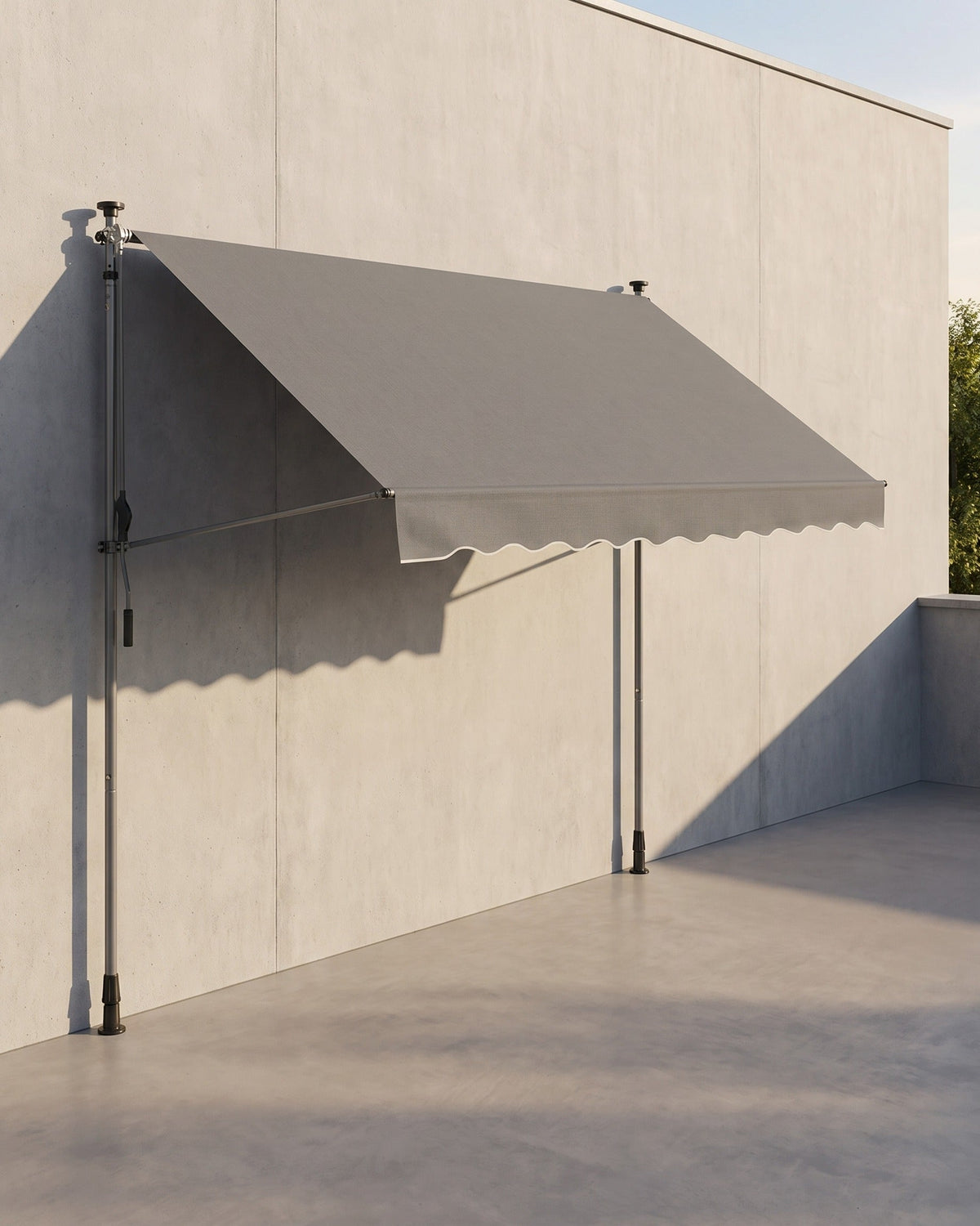 Balkonmarkise 300 x 130 cm - Höhenverstellbare Klemmmarkise - Montagefrei