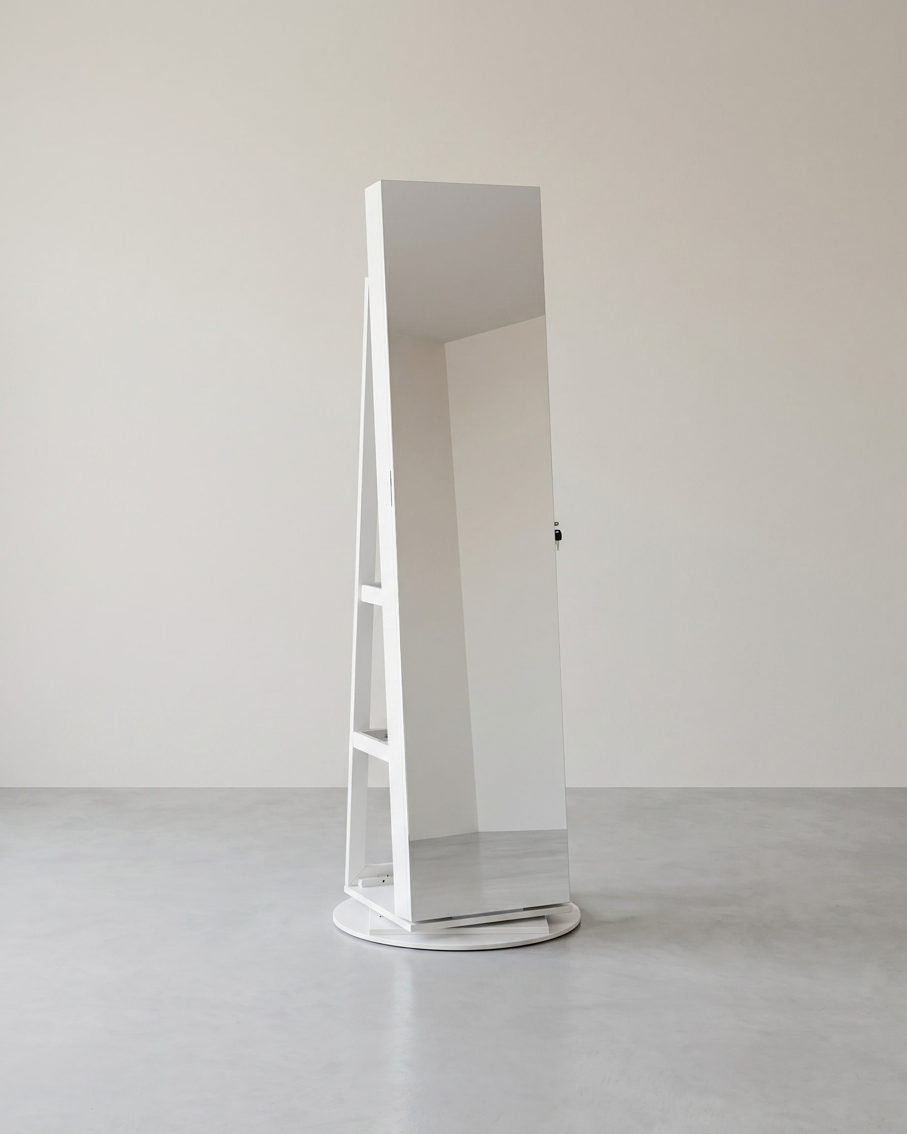 Schmuckschrank mit Spiegel – 360° drehbar – abschließbar – Stand-Schmuckorganizer für das Schlafzimmer