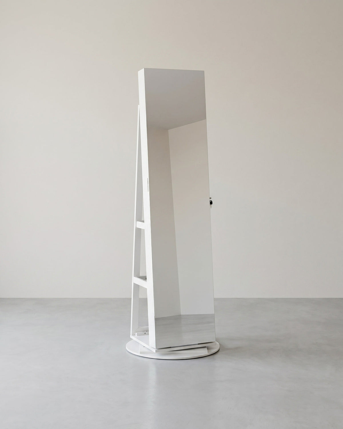 Schmuckschrank mit Spiegel – 360° drehbar – abschließbar – Stand-Schmuckorganizer für das Schlafzimmer