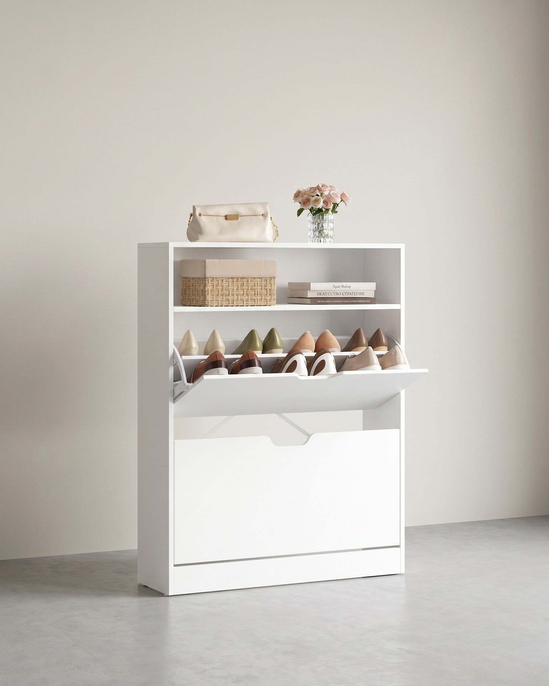 Schuhschrank modern – verstellbare Aufteilung – extra Stauraum