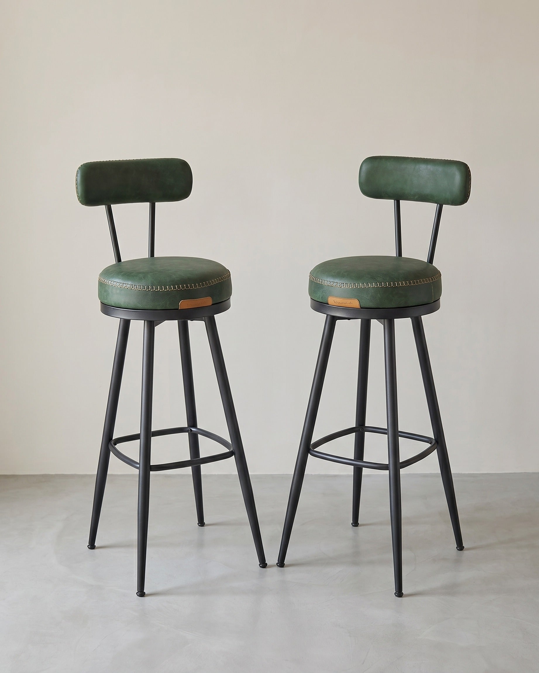 2er Set Barhocker - 360° drehbar - Kunstleder - Industriedesign