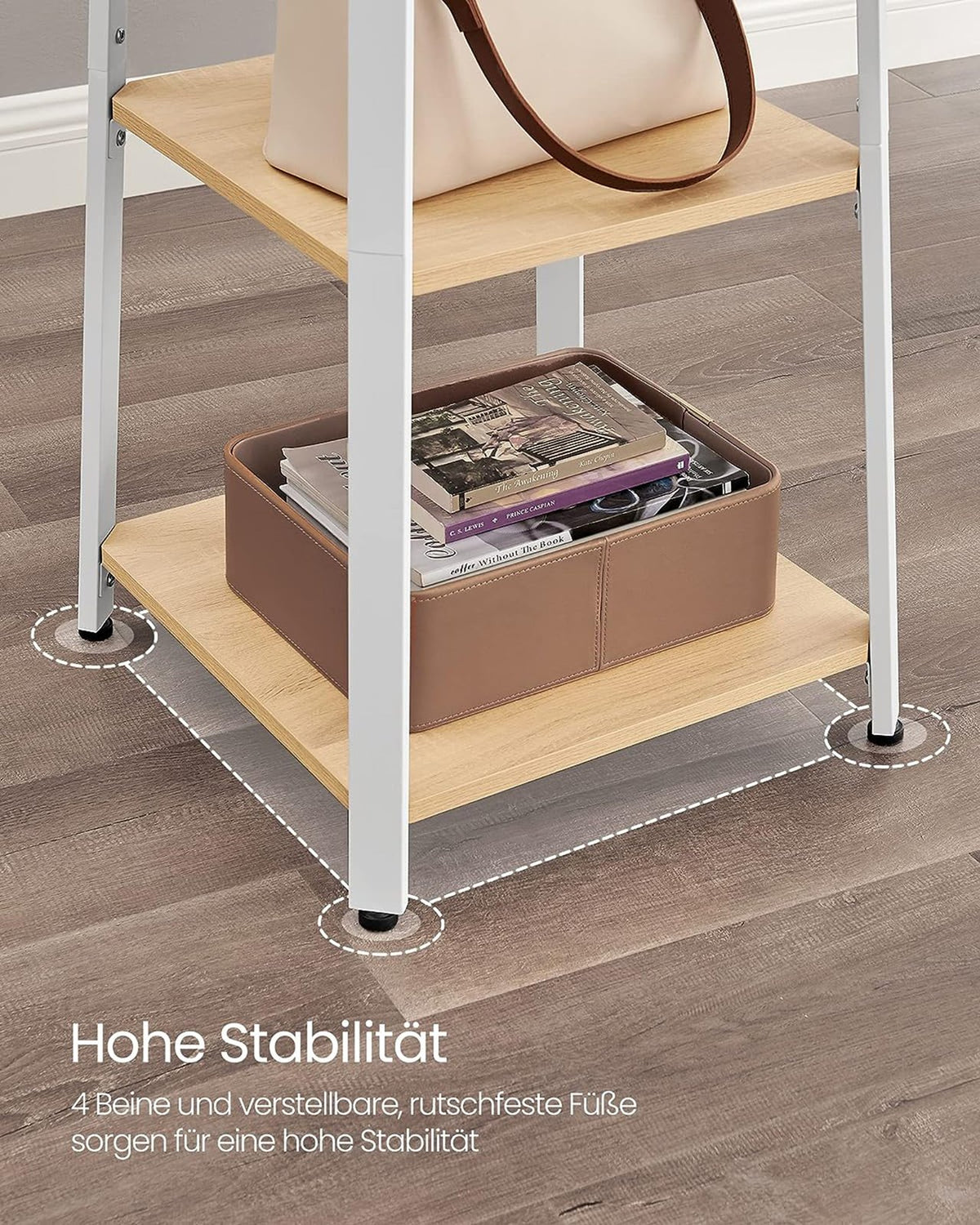 Garderobenständer – Vintage-Garderobe – mit Ablagen, Haken und Kleiderstange – stabil