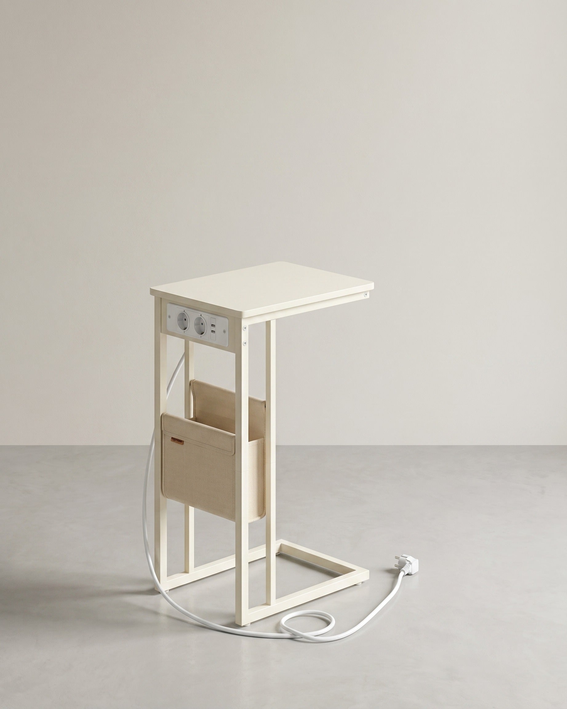 Beistelltisch mit Steckdose - Laptoptisch - C-Form