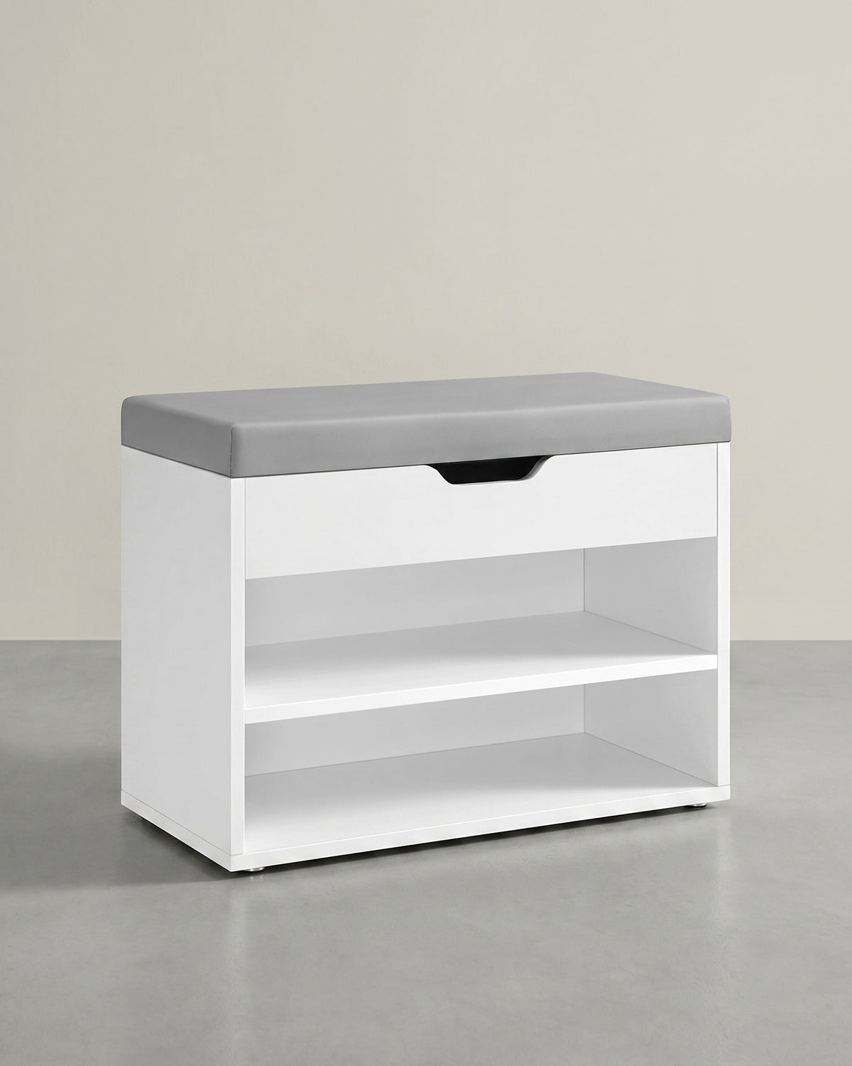 Truhenbank mit Sitzpolster – Schuhbank mit Klappe und Fächern – 60 cm – Multifunktional & Bequem