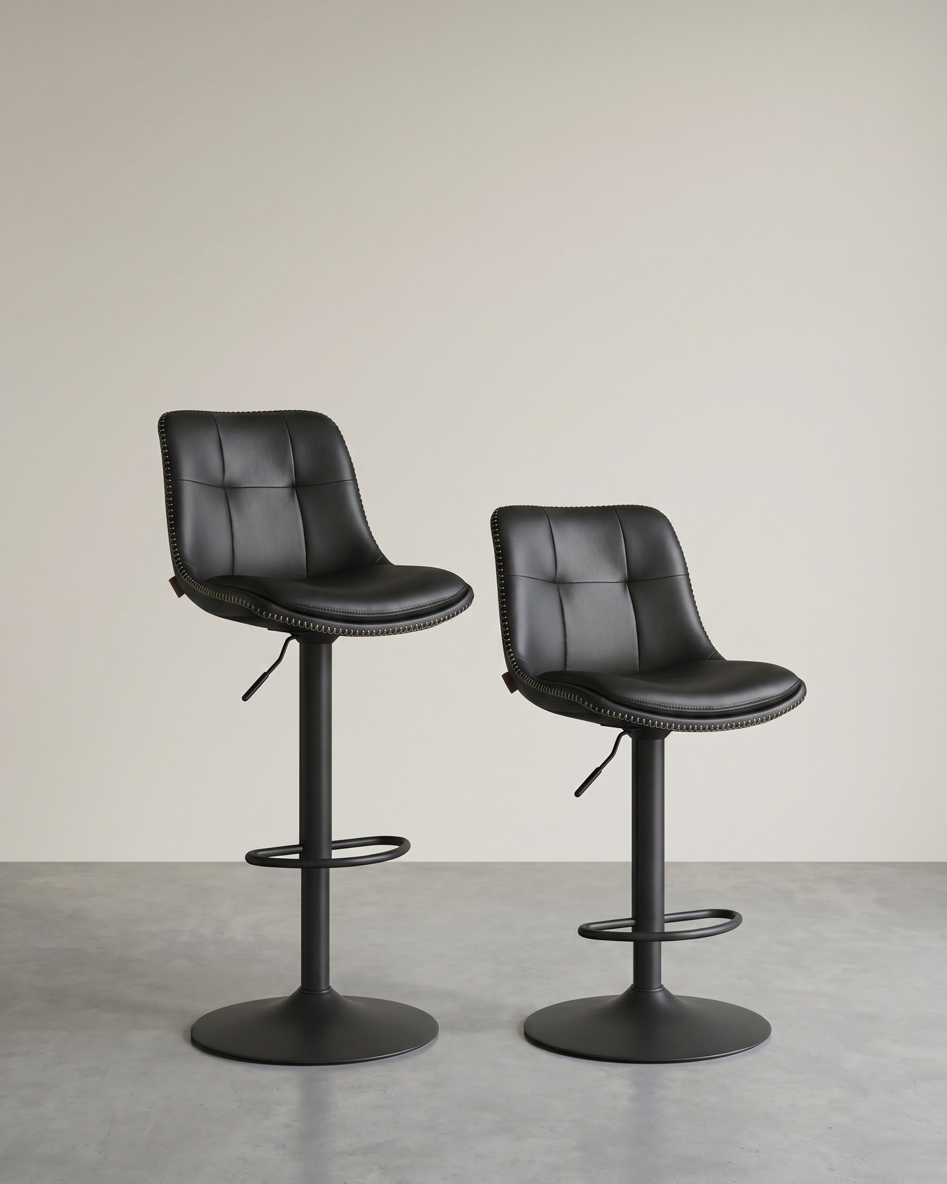 2er-Set Barhocker - Verstellbar und 360° drehbar - Kunstleder
