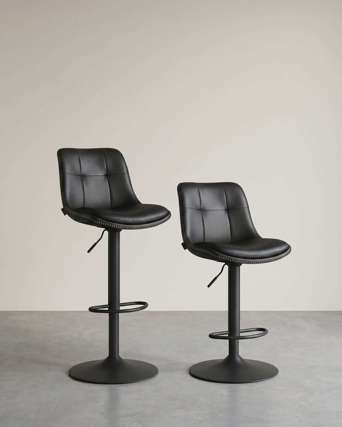 2er-Set Barhocker - Verstellbar und 360° drehbar - Kunstleder