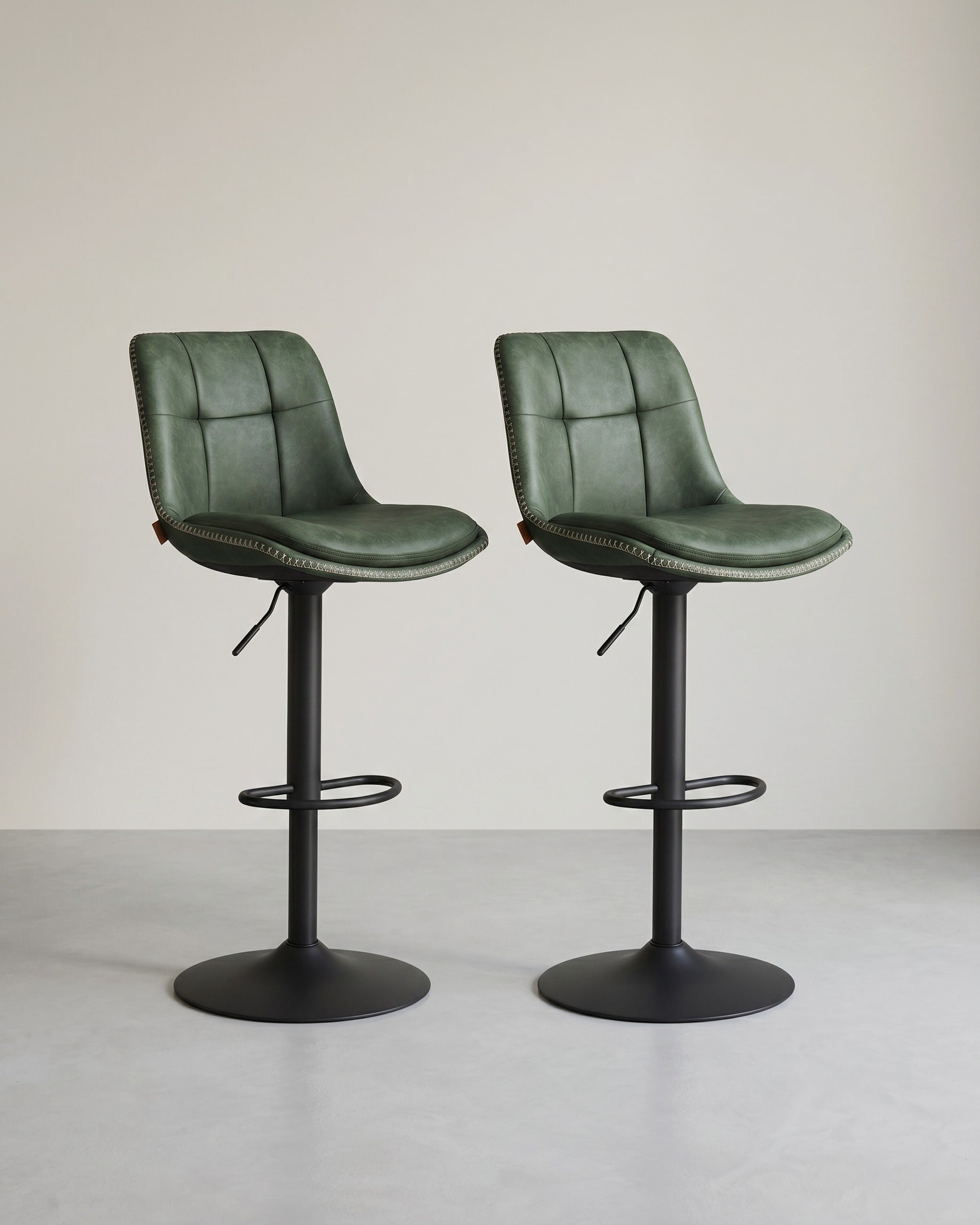 2er-Set Barhocker - Verstellbar und 360° drehbar - Kunstleder