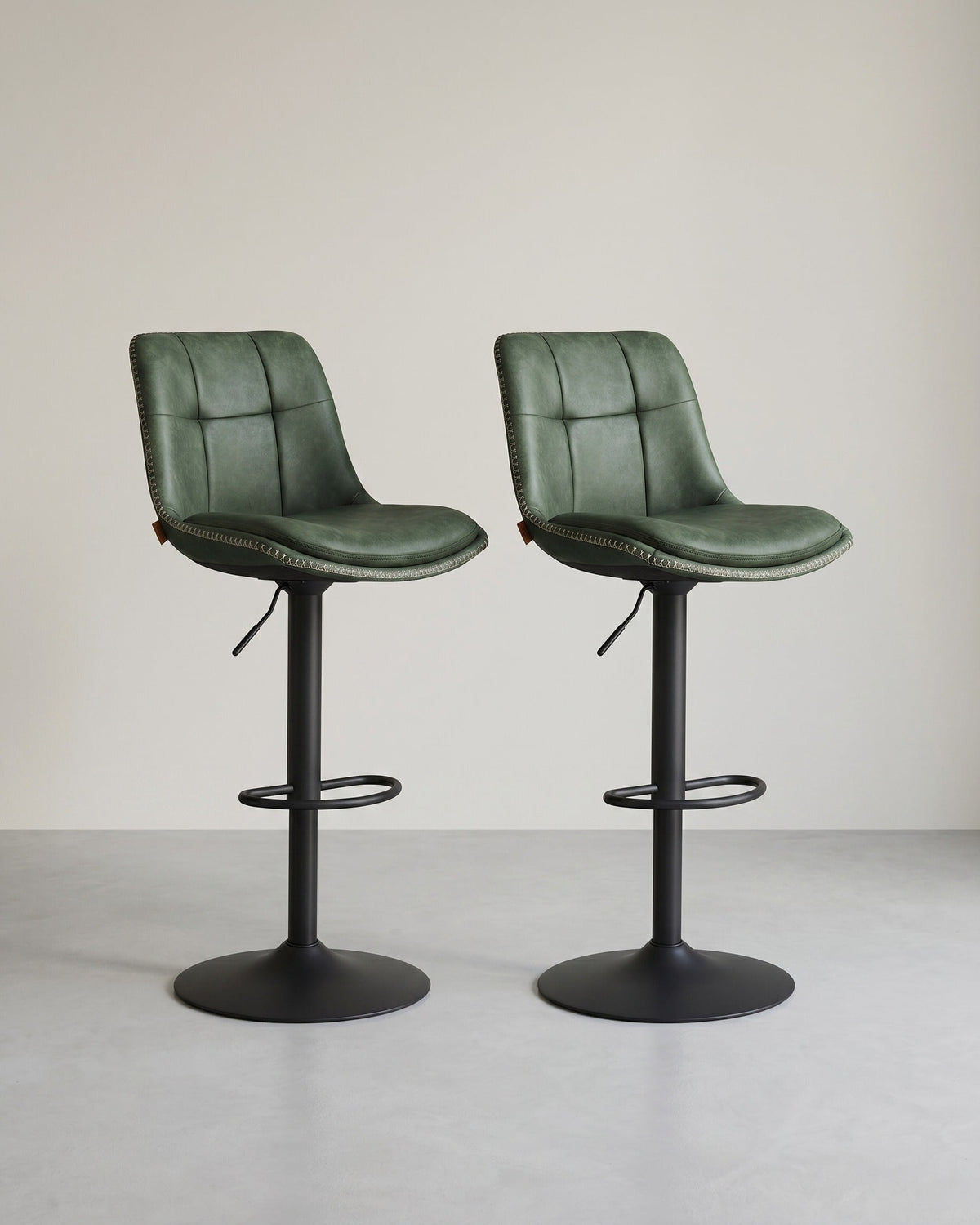 2er-Set Barhocker - Verstellbar und 360° drehbar - Kunstleder