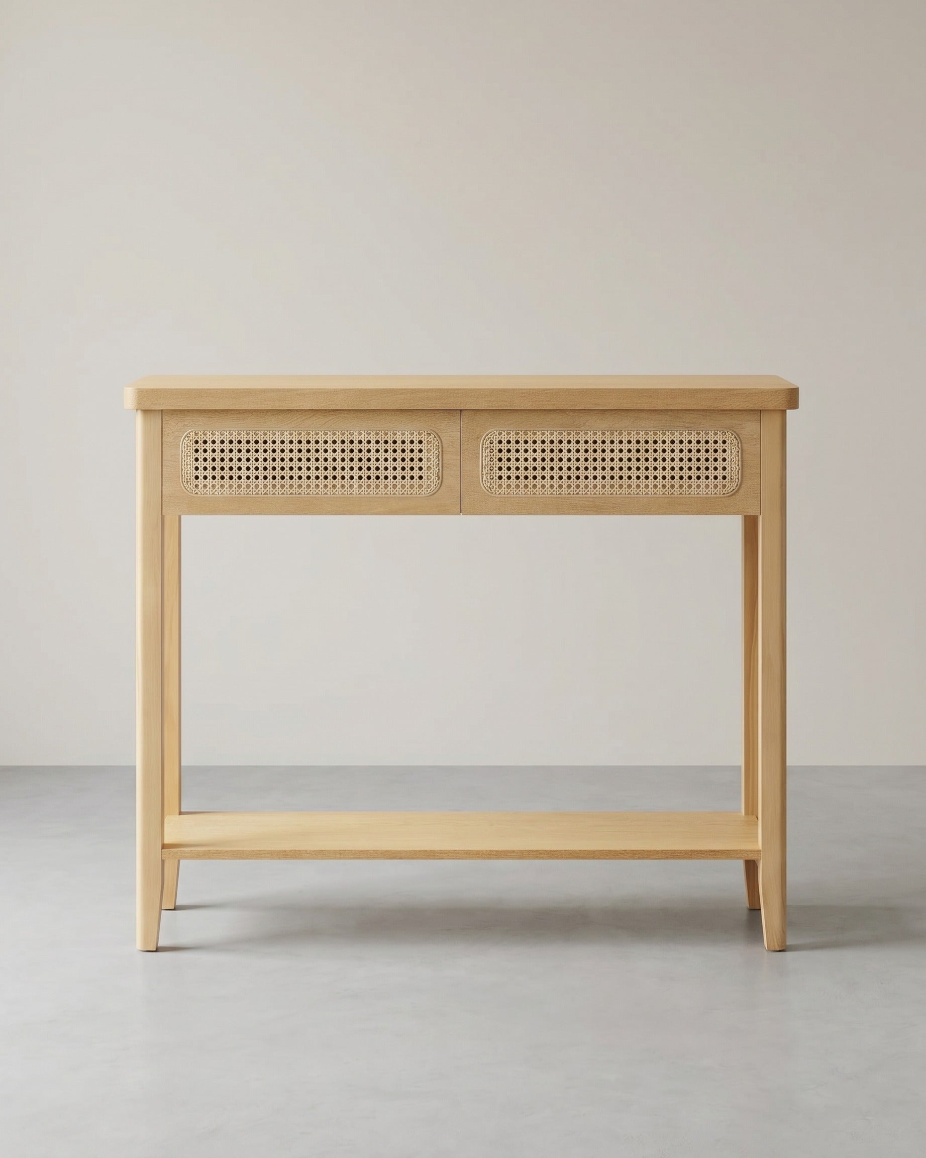 Konsolentisch mit Schubladen und Rattanfront – BOHO Wandtisch – Modernes Design – 100 cm breit